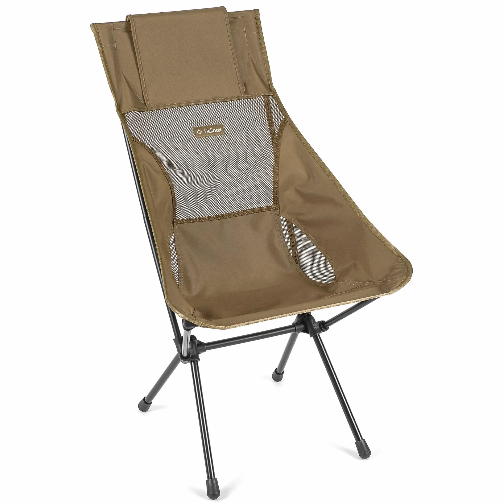 Sunset Chair Lightweight High-Back Collapsible Camping Chair Coyote tan, 3.4Ibs Outdoor Chairs, Picnic Chair, Portable Camping Chair, with Side Pockets