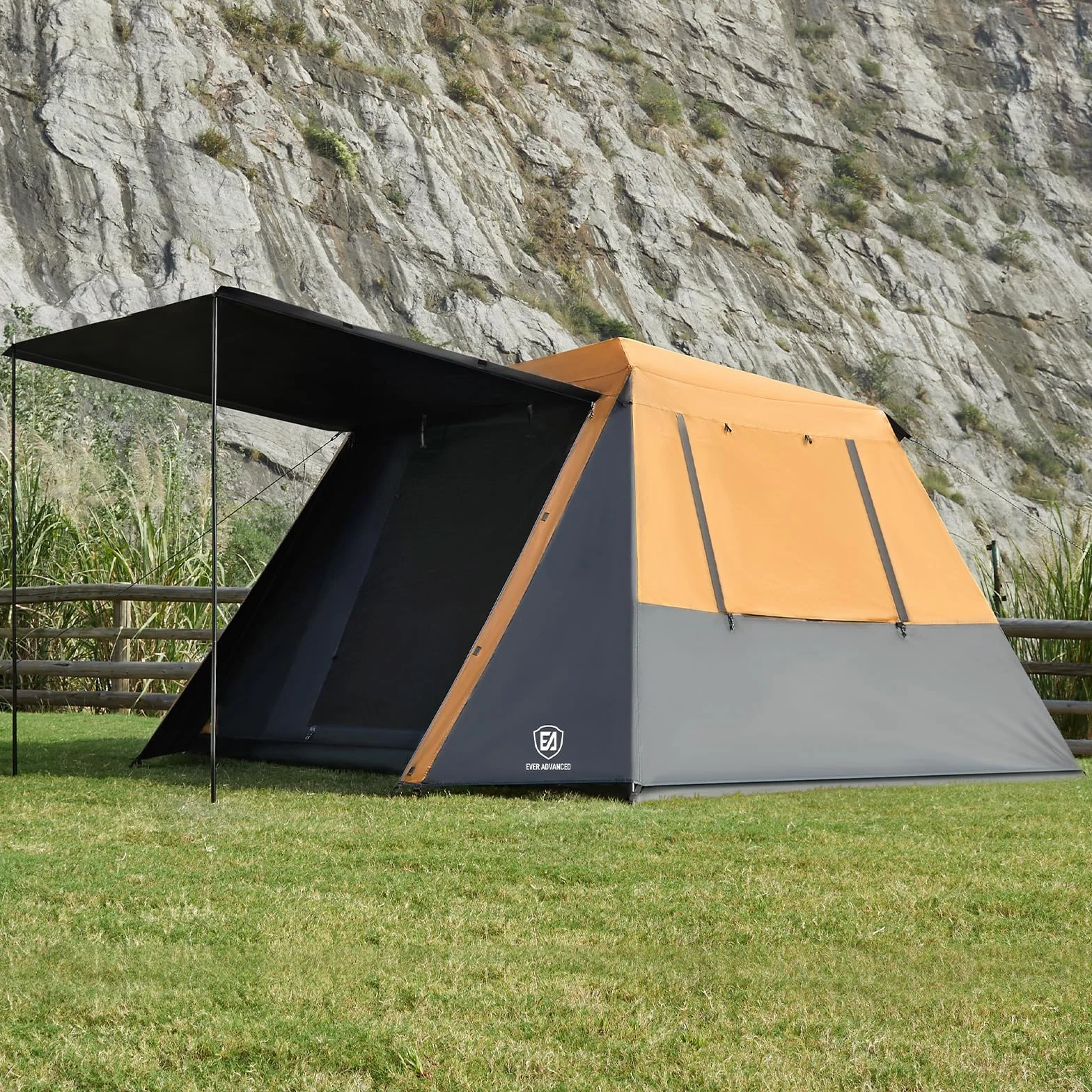 Blackout 6 Person Camping Tent, Instant Cabin Tent for Family with Vestibule and Large Mesh Windows, 60s Easy Setup, Double Layer, Water-Resistant