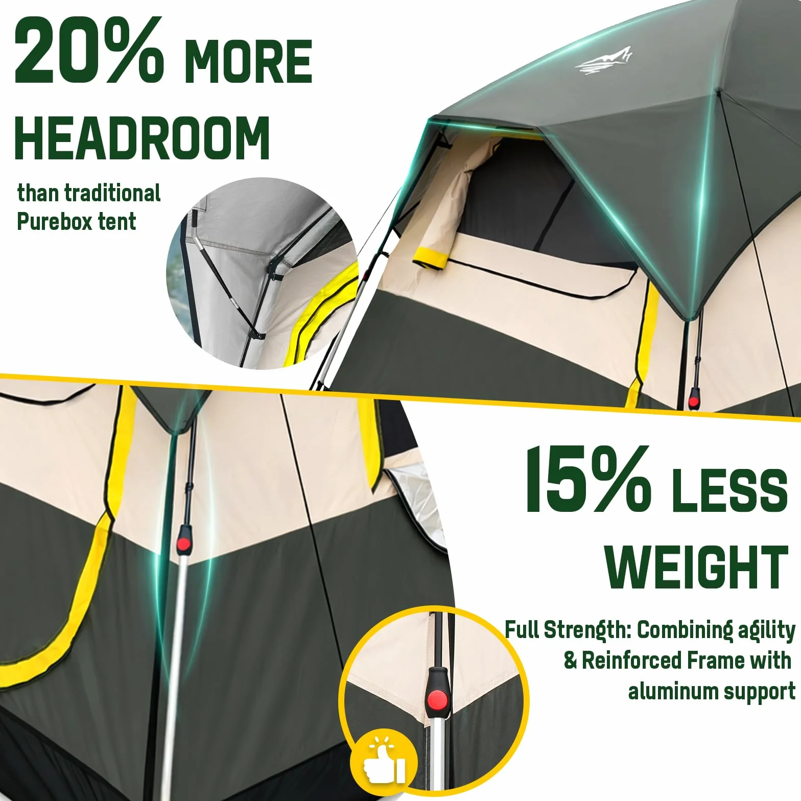 4 Person Instant Tents for Camping Setup in 50s, Cabin Tent with Rainfly | Waterproof Windproof Camping Tent, Double Layer Portable Instant Tents with Carry Bag for Family Outdoor Camping & Hiking