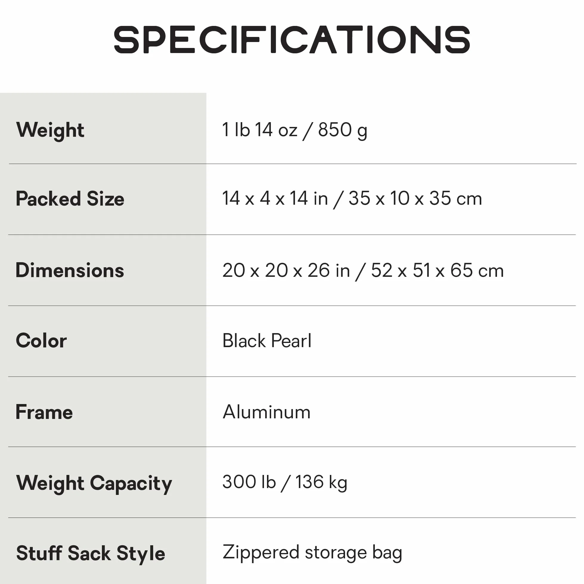 Moonlite Reclining Camp Chair - Black Pearl | Lightweight, Packable, Comfortable, Camping, Day Use