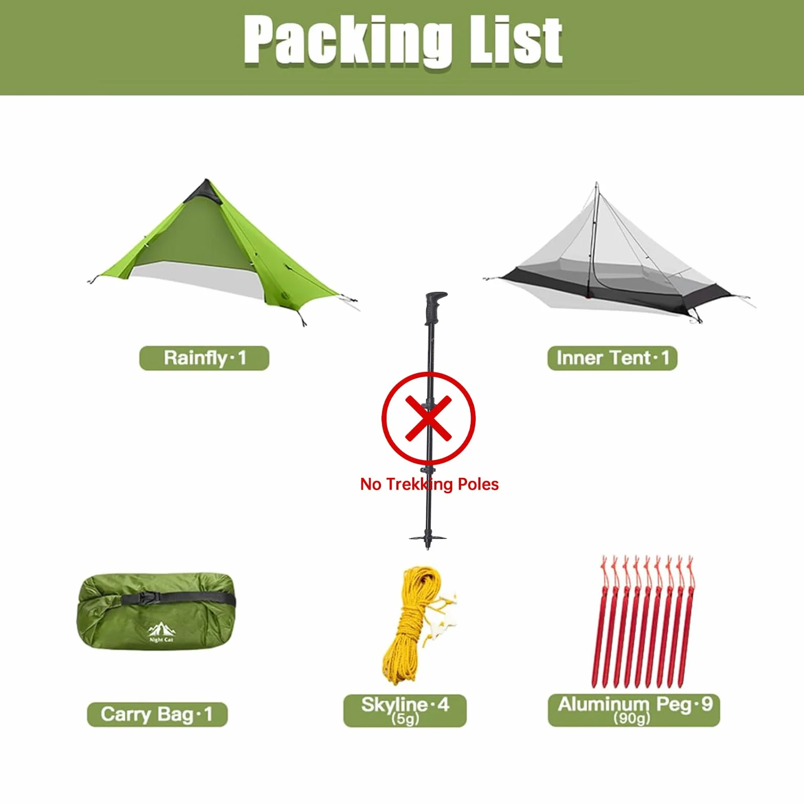 Ultralight Tent 1 Person for Professional Backpacker Hiker 2 LBS Only Lanshan Backpacking Bivvy Ground Tent Heavy Rain Waterproof Trekking Pole Not Included