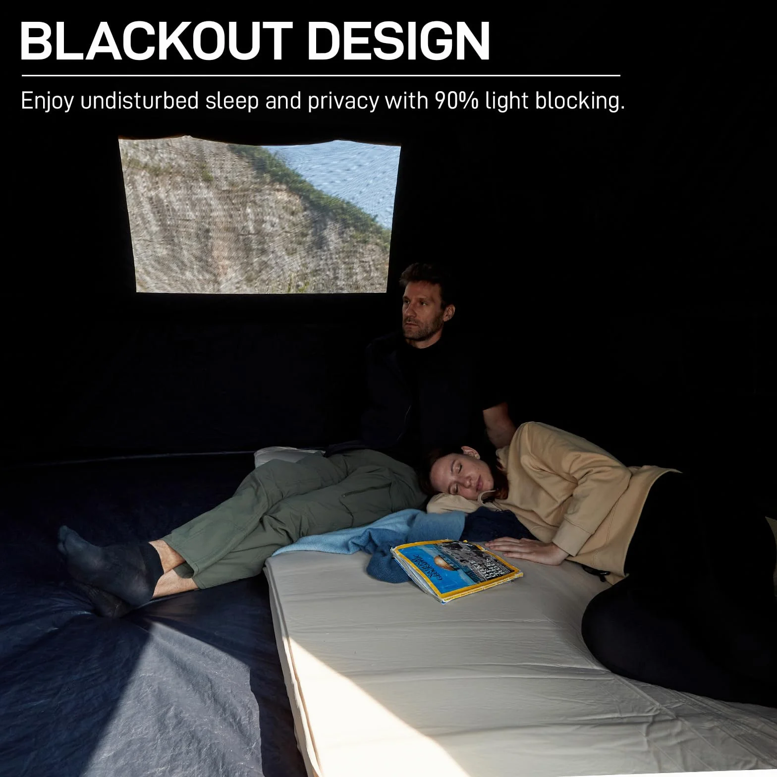Blackout 6 Person Camping Tent, Instant Cabin Tent for Family with Vestibule and Large Mesh Windows, 60s Easy Setup, Double Layer, Water-Resistant
