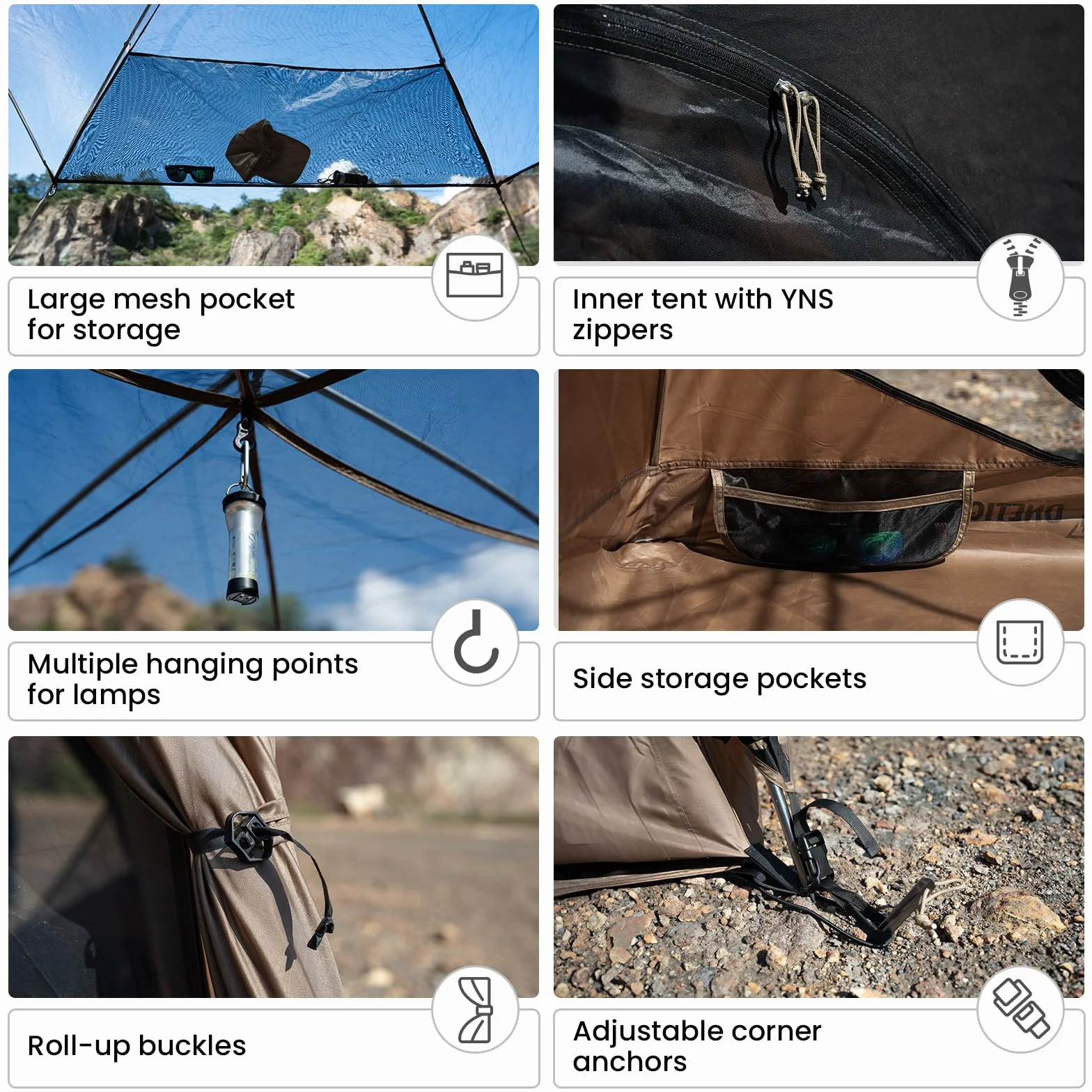 JOVIAN 4 Person Camping Tent 3 Season Family Shelter Easy Setup Outdoor Backpacking with 2000mm Outer Rainfly, 5000mm Bottom & Waterproof Floor Mat