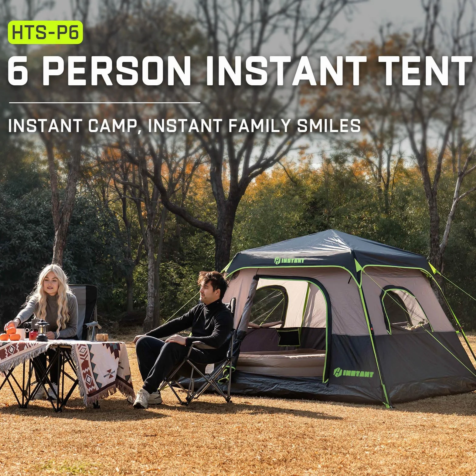 4/6/8/10 Person Instant Tent,Pop Up Tents for Camping with Rainfly | 60 Seconds Easy Setup,Cabin Tent for Family Camping with Expandable Carry Bag & Upgraded Ventilation