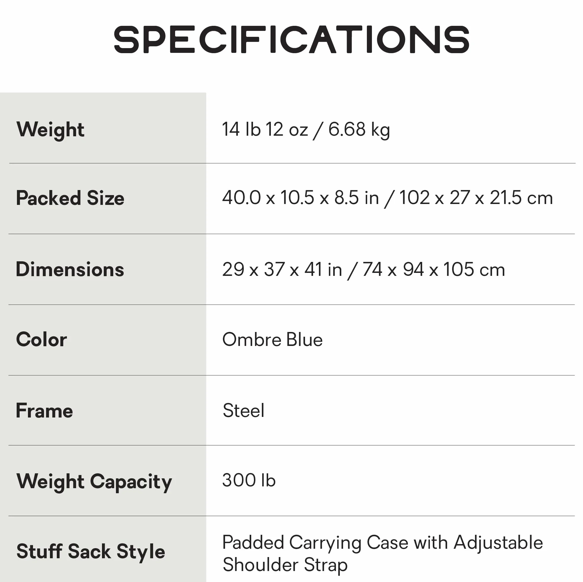 Stargaze EVO-X Reclining Camp Chair - Ombre Blue | Folding, Packable, Swinging, Luxury Comfort, Camping, Sports, Backyard, RV