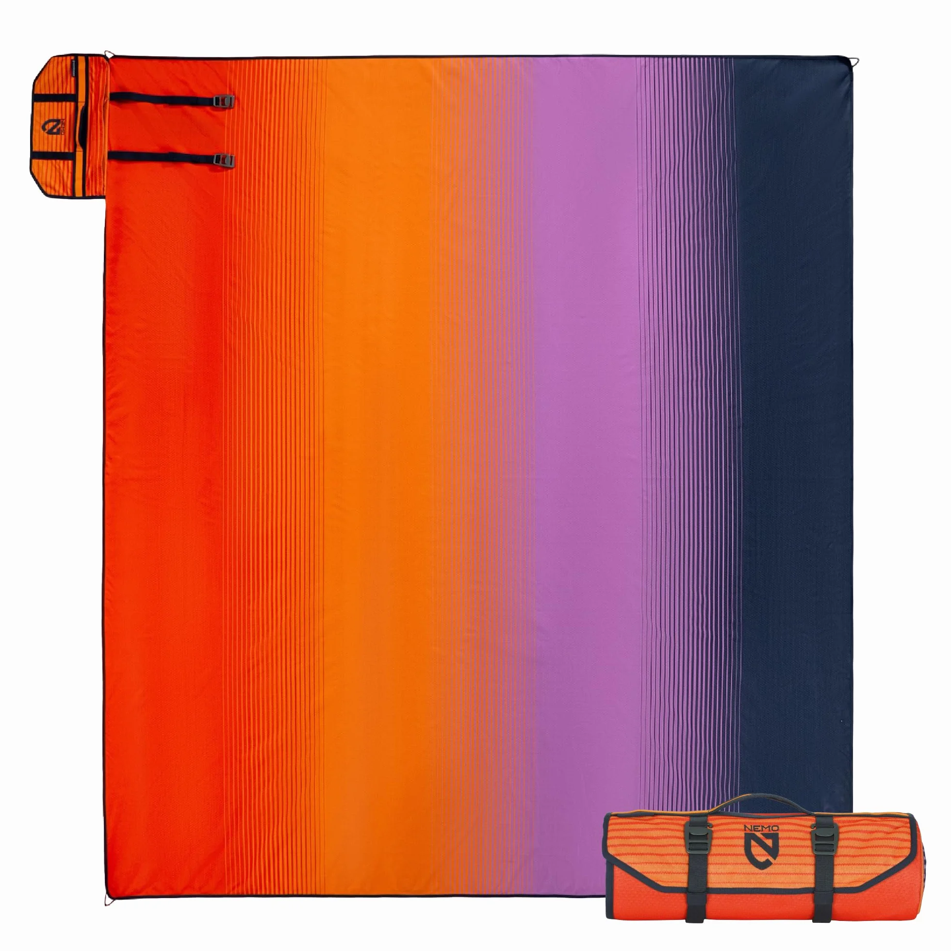 Victory Blanket - Sun Orange Stripe - X-Large | Waterproof, Durable, Packable, Tent Patio, Picnic, Beach, Bottle Opener