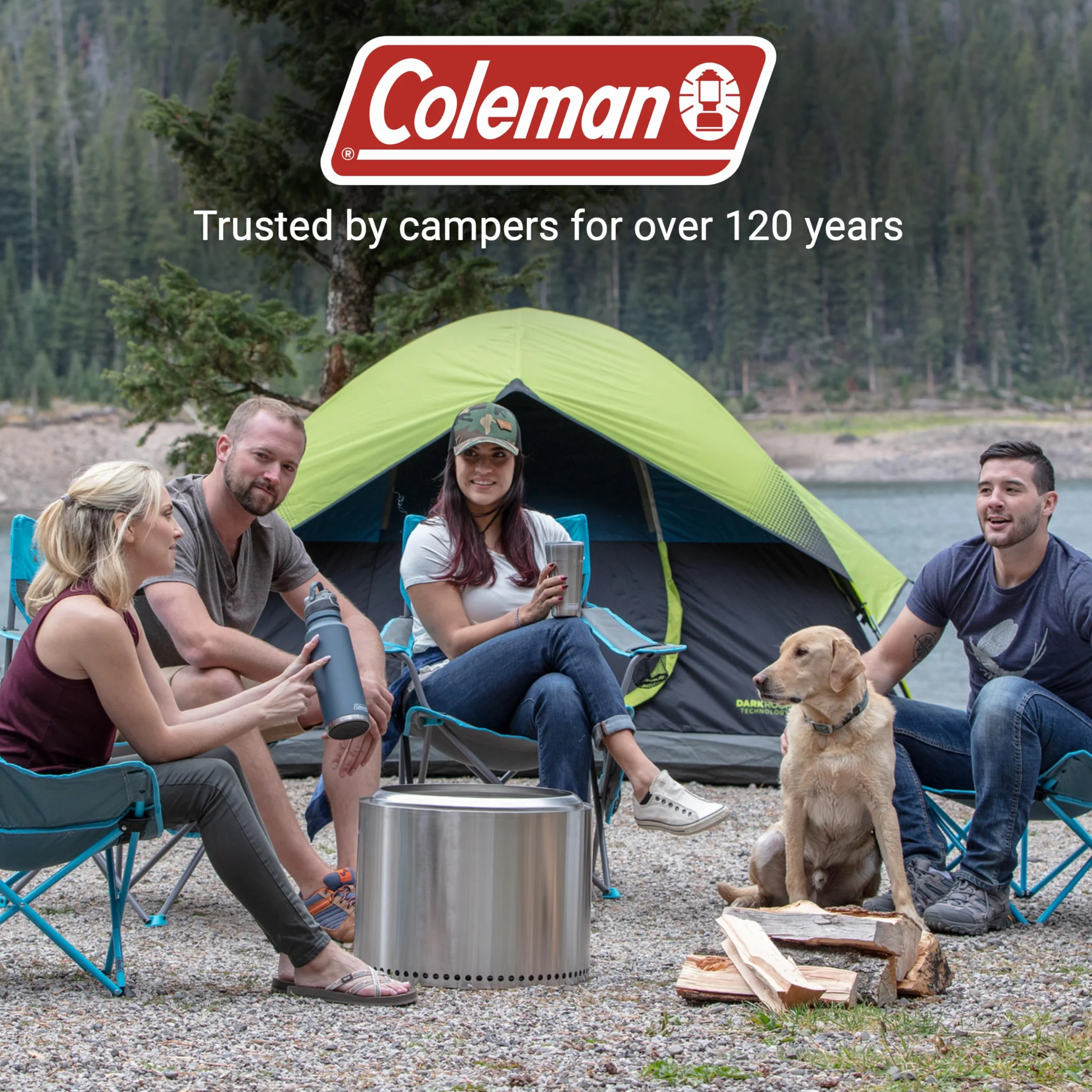 Sundome Dark Room 4/6 Person Tent, Blocks 90% of Sunlight to Keep Inside Cool, Weatherproof Tent with Rainfly Sets Up in Minutes