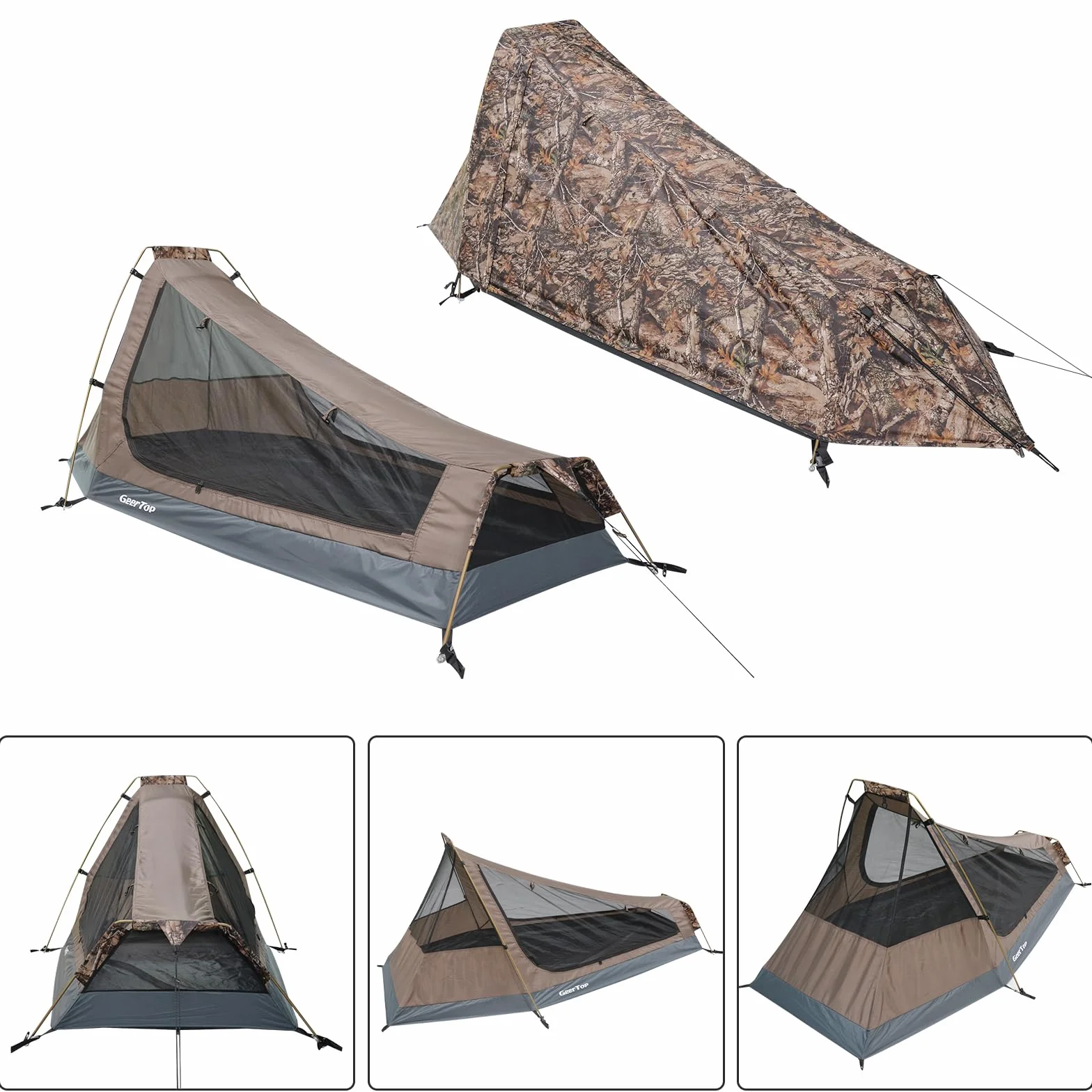 Ultralight Solo Bivy Tent, 1 Person Backpacking Tent for Camping | Lightweight & Waterproof Solo Tent, Aluminum Poles, Double-Wall, for Camping, Hiking, Hunting, Motorcycle Adventures