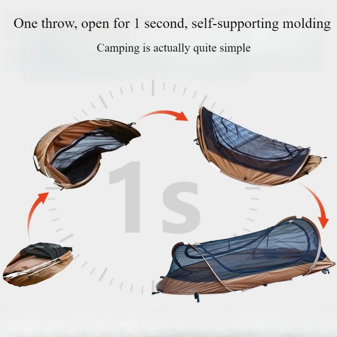 Easy Set Up Ultralight Bivy Tent for Camping, 1 Person Pop Up Backpacking Tent for Camping/bivy/Hiking, Waterproof & Mosquito Proof Outdoor Shelter