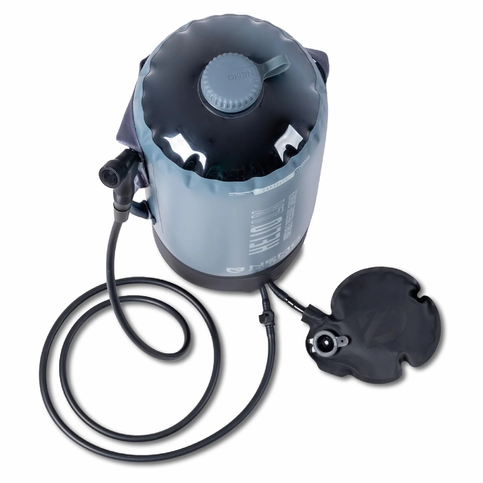 Portable Camp Shower | Pressurized, Built-in Foot Pump, Large Capacity, Packable, Beach, Pet