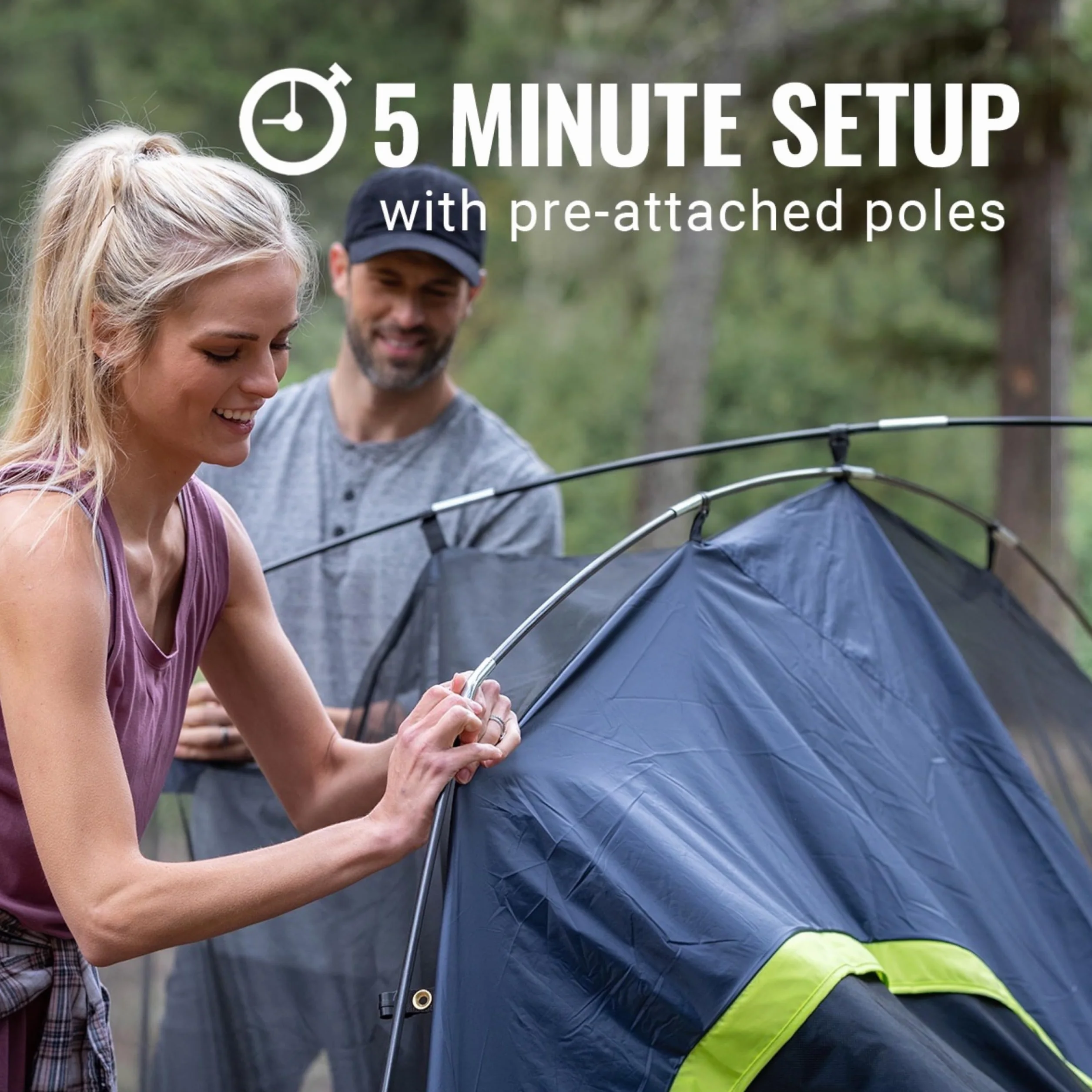 4/6/8/10 Person Skydome Dark Room Tent with Rainfly, 5 Minute Setup, Blocks 90% of Sunlight, 20% More Headroom Than Traditional Tents