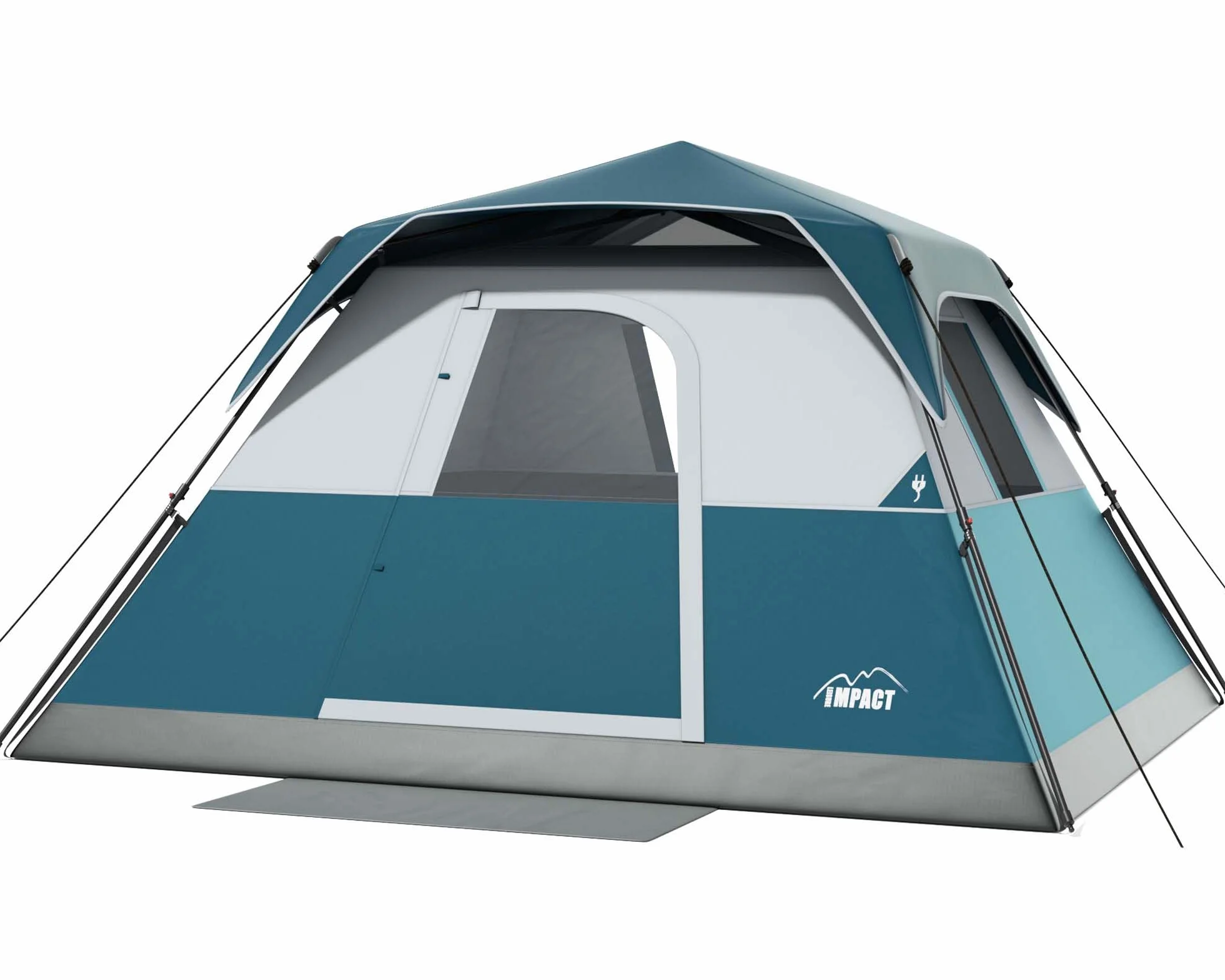 Instant 6 Person Tent for Camping with Rainfly, Under 60s Setup, 10 x 9ft | Fits 2 Queen Air Mattresses, 1200mm Waterproof, 360° Ventilation, PFAS-Free Fabric and Carry Bag for Family, Camping, Hiking
