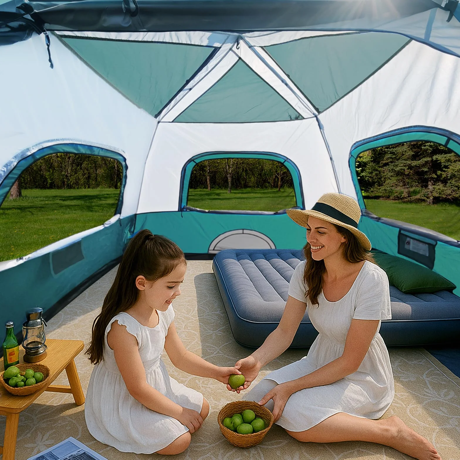 Instant Tent for 4-6 Person Camping, Waterproof Easy Pop Up Tent Sets Up in 60 Seconds for Family Outdoor Hiking & Backpacking with Carry Bag
