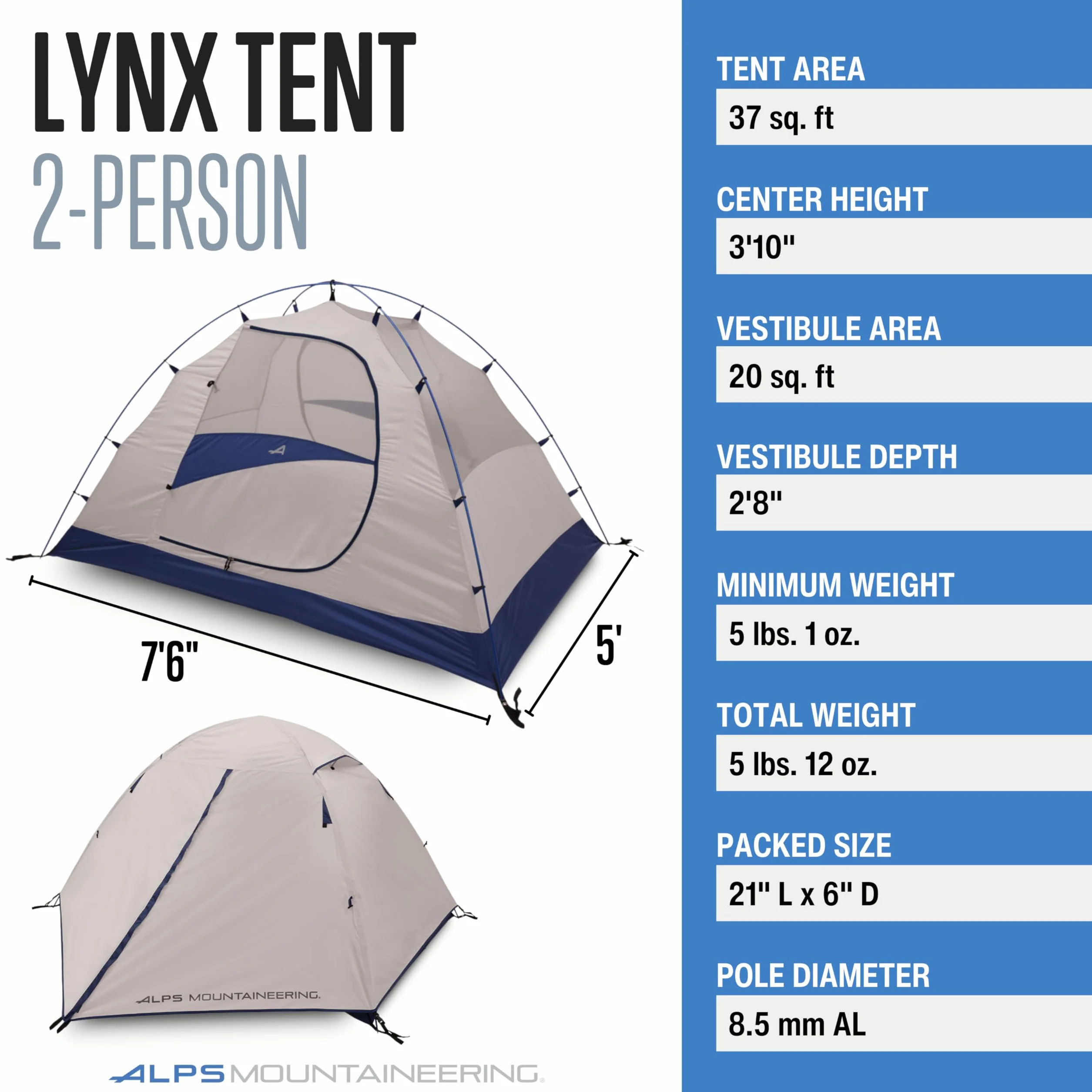 Lynx 2-Person Backpacking and Camping Tent
