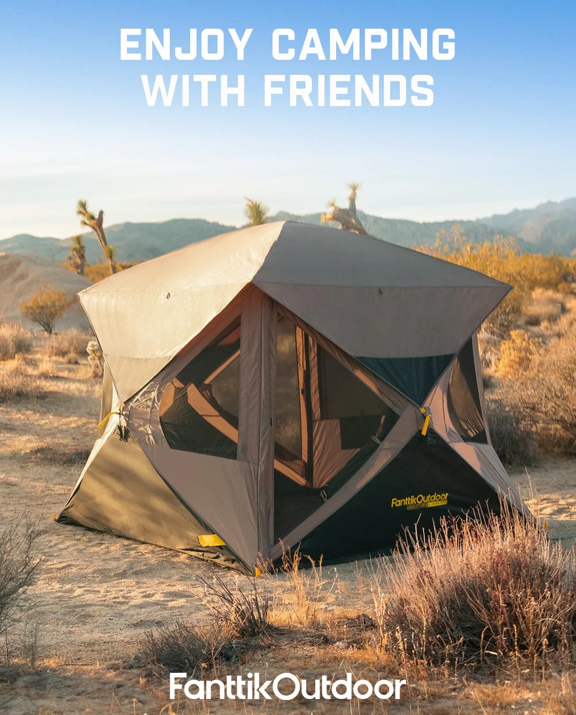 Alpha C4 Ultra Camping Tent 4 Person Pop Up Instant Cabin Setup in 60 Seconds Portable Hub Tent with Rainfly & Windproof for Outdoor Camping & Overlanding