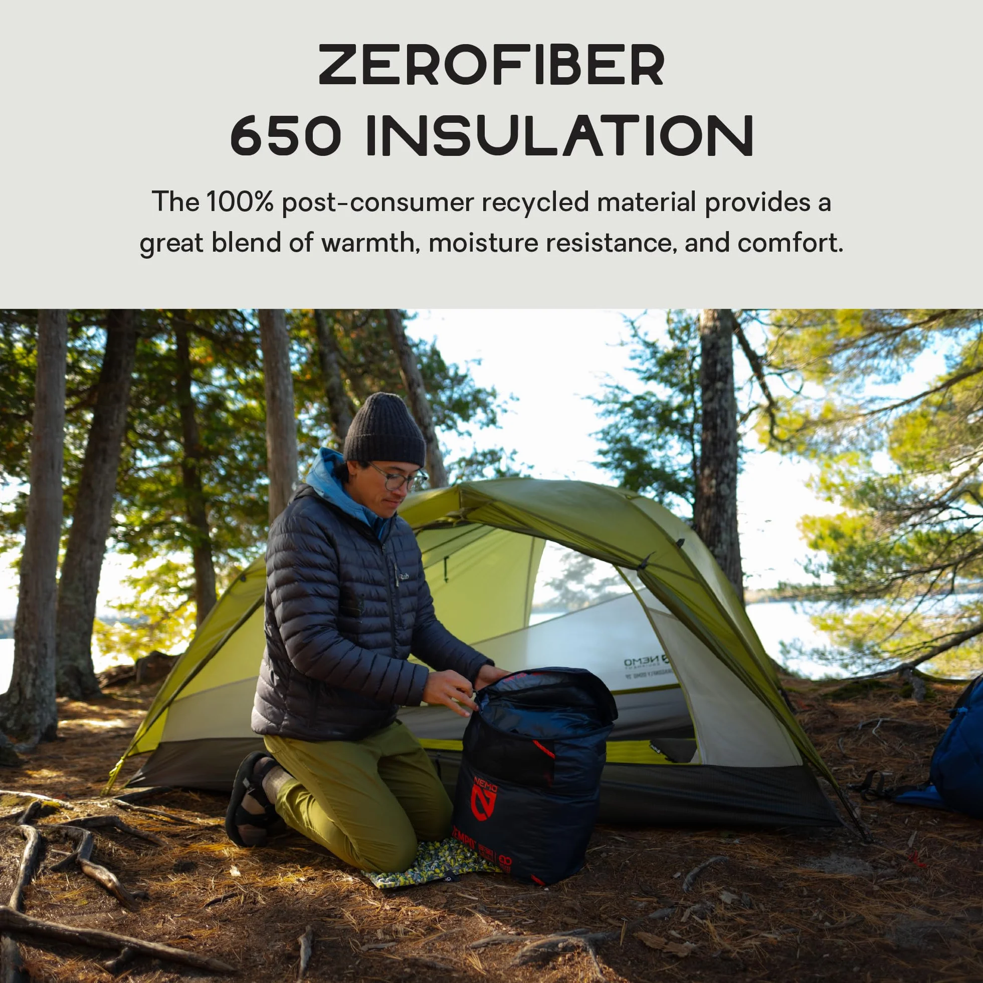 Tempo Synthetic Sleeping Bag | Men's & Women's, Spoon Shape, Side Sleeper, Camping, Backpacking