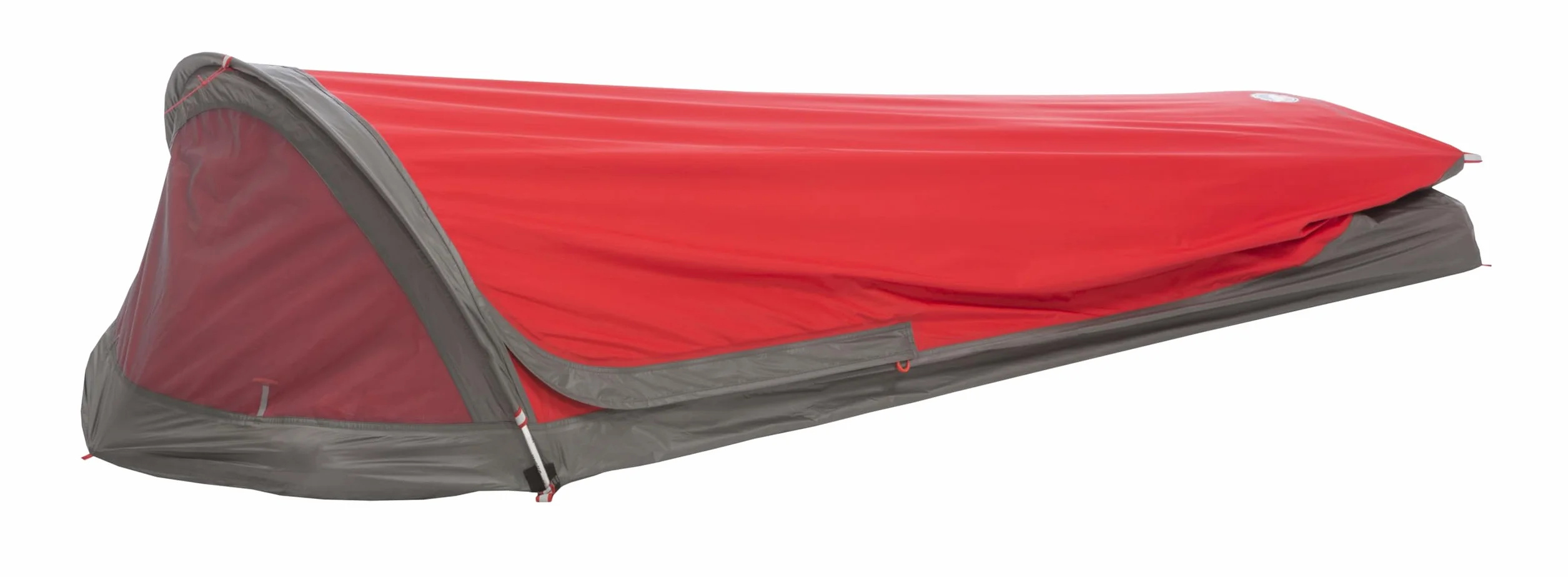 Three Wire Hooped Bivy - Four-Season Solo Shelter, Red | Lightweight waterproof bivy with a hooped pole, breathable fabric, and ventilated head window for four-season adventures