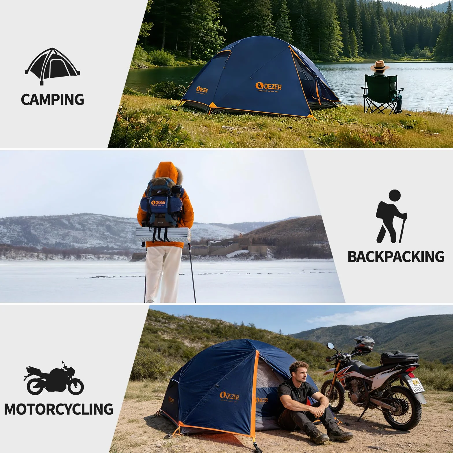 Ultralight Backpacking Tent, Waterproof Camping Tent for Hiking | Ultralight Backpacking Design, Waterproof PU3000mm Fly, PU5000mm Floor, Spacious Interior, 7001 Aluminum Poles, Easy Setup