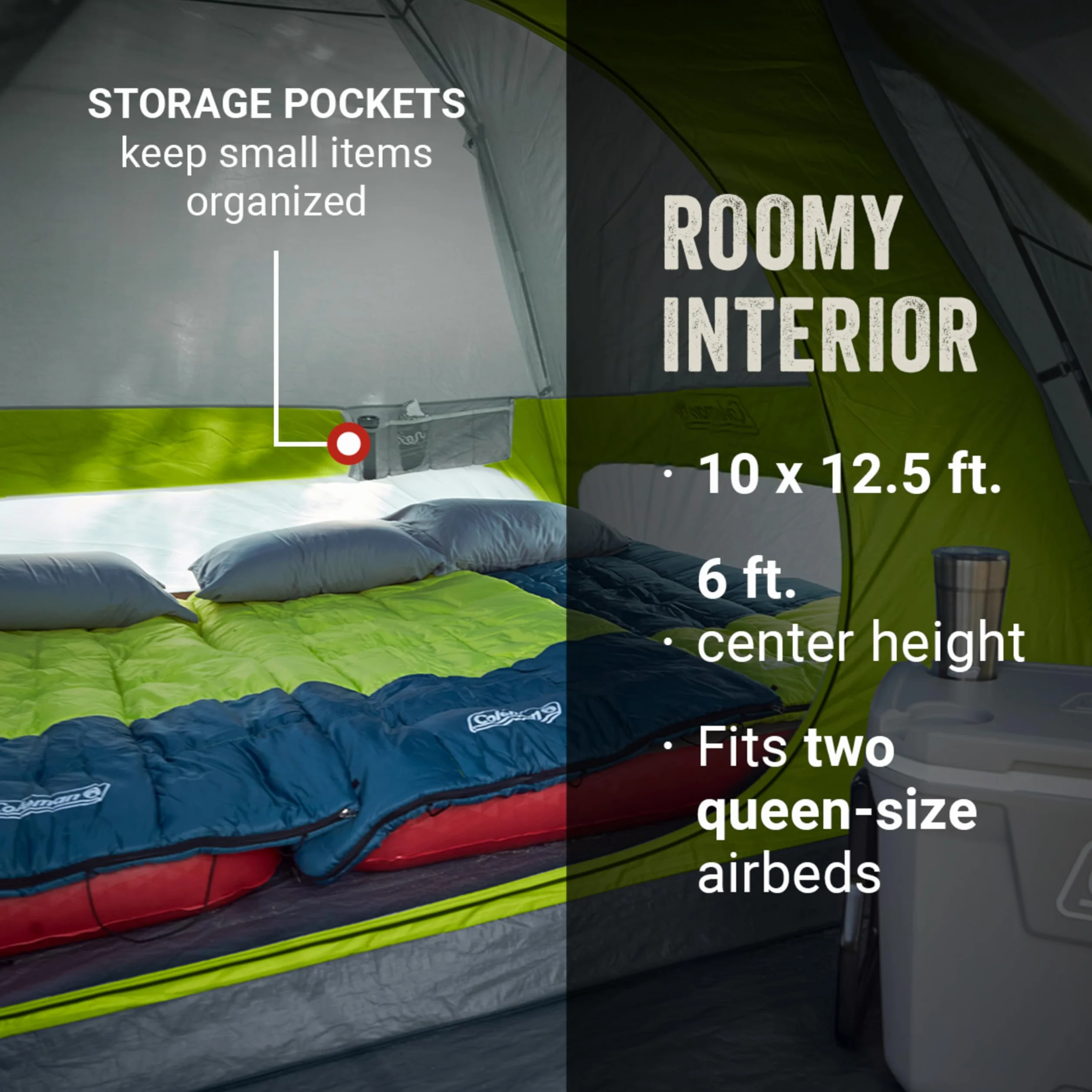 Skydome Camping Tent with Screened Porch & 5-Minute Setup, Weatherproof 4/6/8 Person Tent with Rainfly & Carry Bag, Made of PFAS-Free Materials