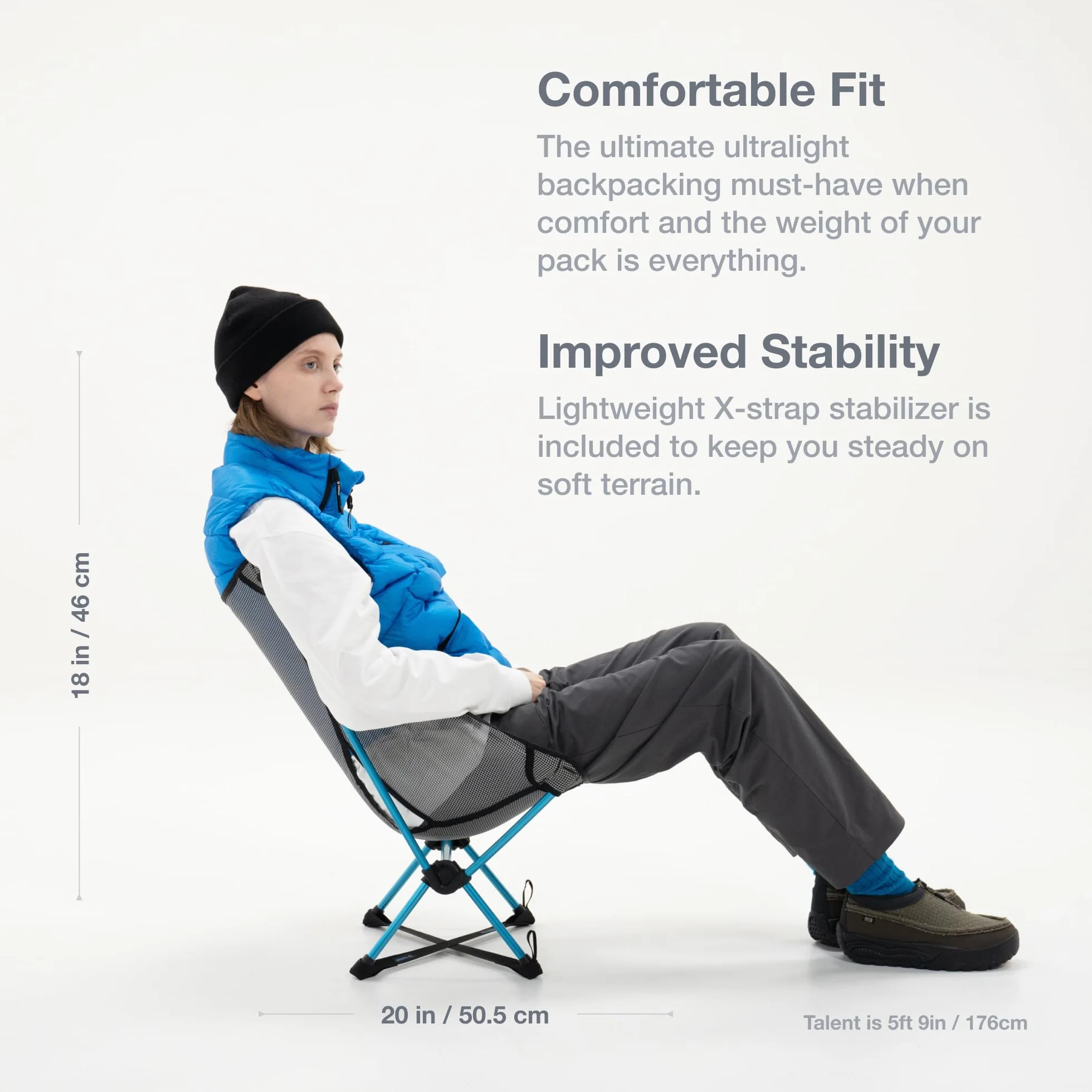 Chair Zero LT, 1.12 lbs Lightweight Camping Chair, Durable Ripstop, Compact Size, Portable and Packable Seat, Strong and Ultralight Frame, Backpacking Travel Essential, Melon