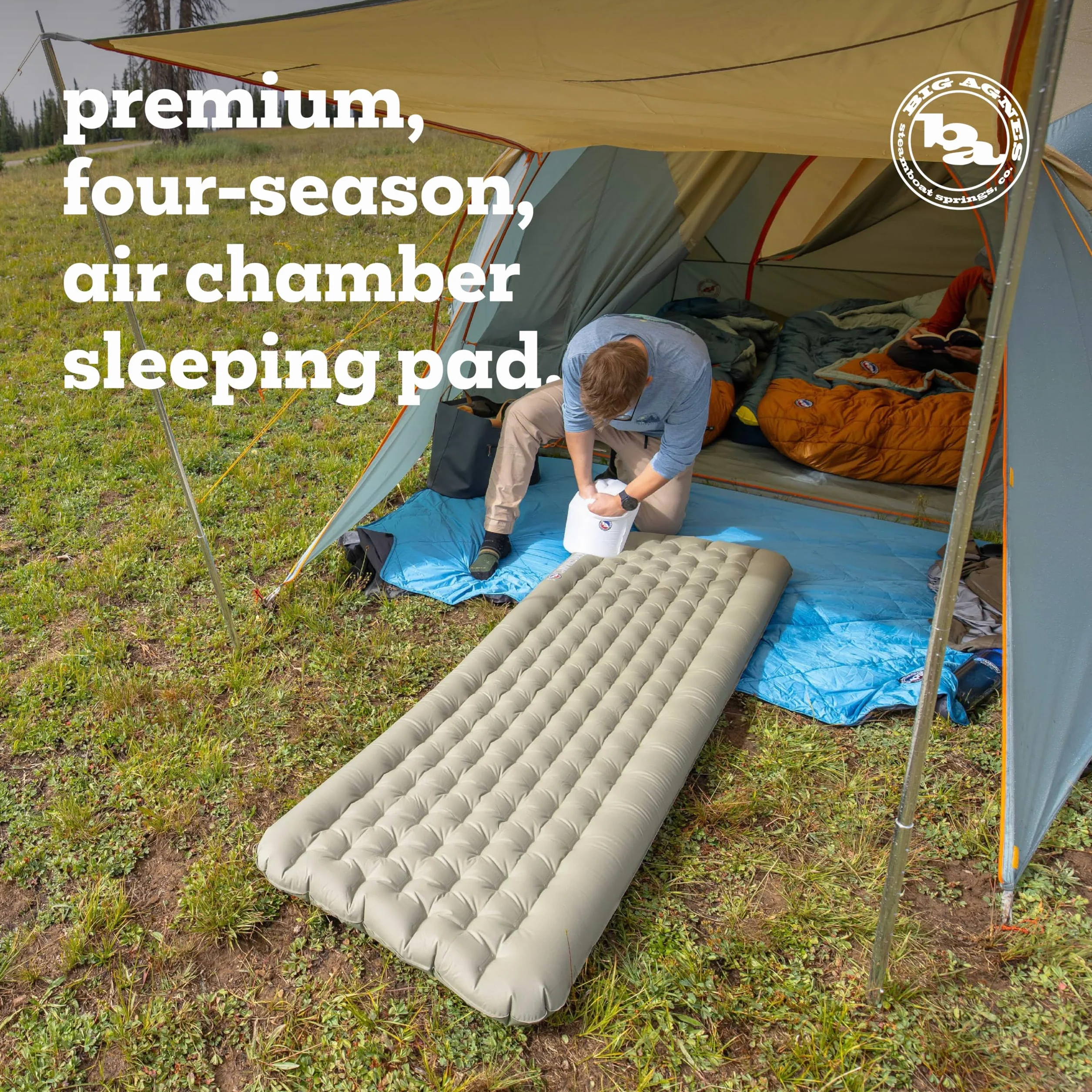 Campmeister Deluxe - Insulated Sleeping Pad, Wide Long | Built for all-season camping, backpacking, and hiking with an ultralight design, Silver insulation