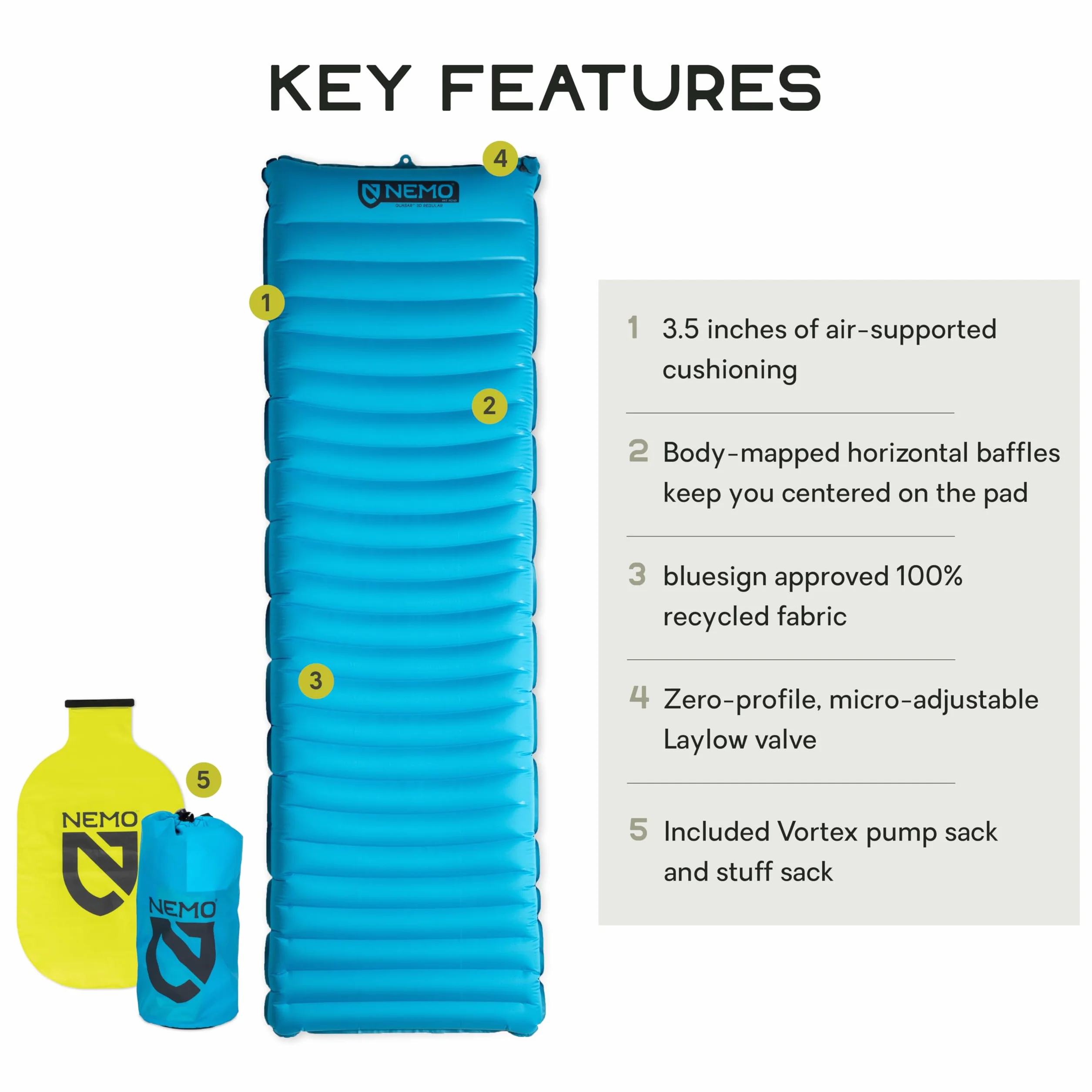 Quasar 3D Sleeping Pad | Lightweight, Insulated, Inflatable, Camping, Backpacking