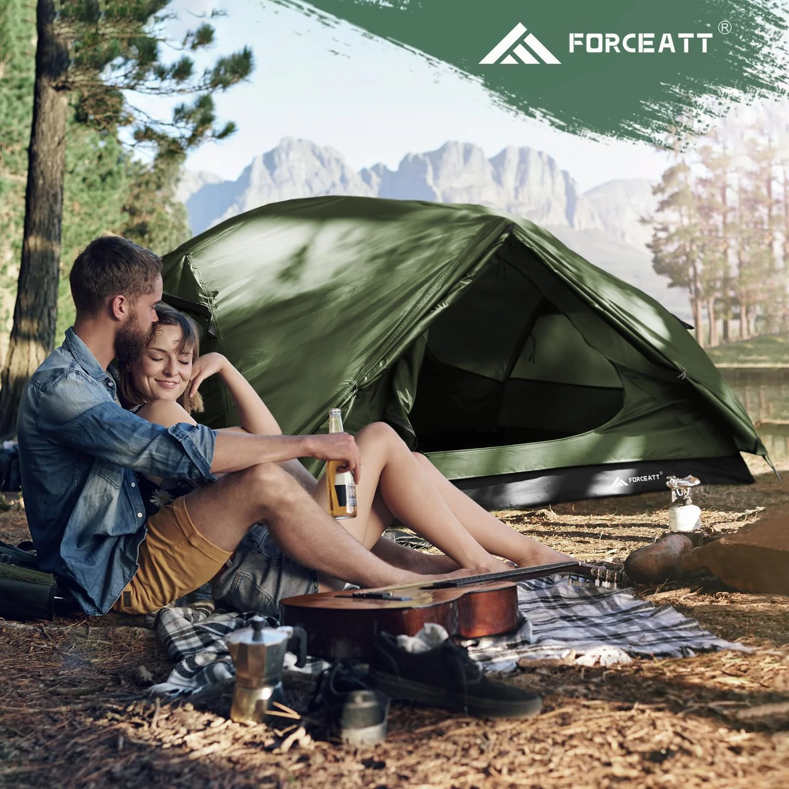 Tent for 2 and 3 Person is Waterproof and Windproof, Camping Tent for 3 to 4 Seasons,Lightweight Aluminum Pole Backpacking Tent Can be Set Up Quickly,Great for Hiking