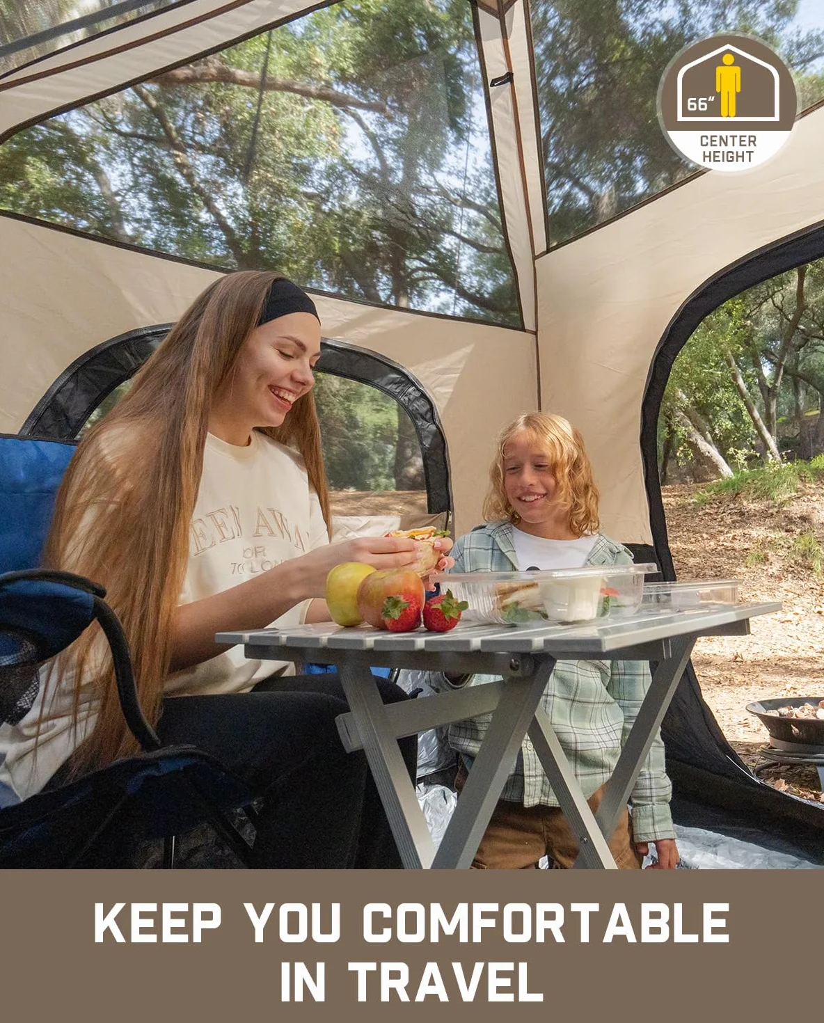4/6/8/10 Person Instant Tent for Camping Setup in 60s | Camping Tent with Rainfly & Windproof, Portable Instant Cabin Tent with Carry Bag for Family Camping & Hiking