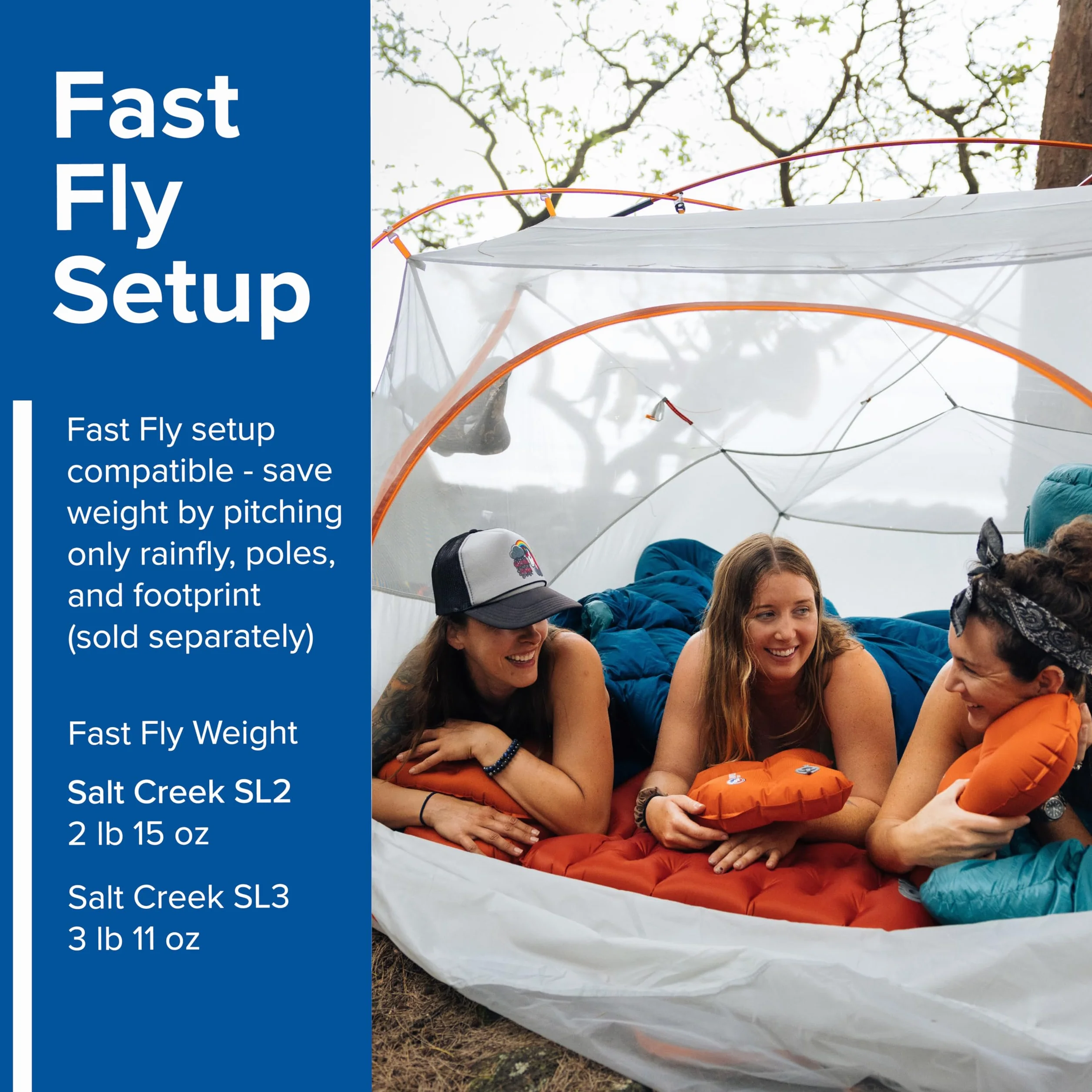 Salt Creek SL - Superlight Backpacking Tent | Three-door superlight tent with dual vestibules, awning-style entry, and enhanced airflow for added comfort