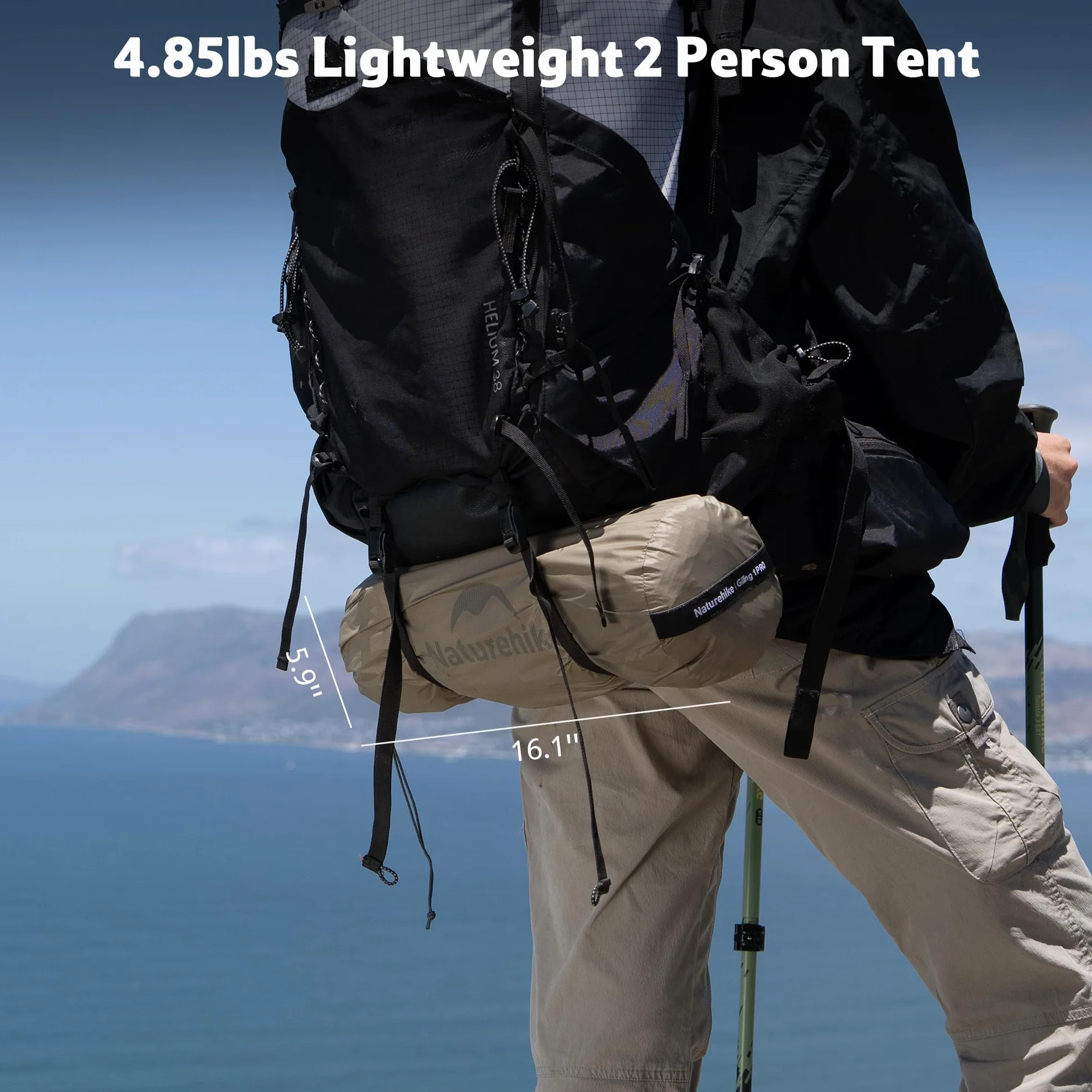 Giling 1/2 Person Backpacking Tent 4 Season Lightweight Tent for Hiking & Bikepacking Easy Setup 3000mm Waterproof Ultralight CampingTents for Outdoor Cycling