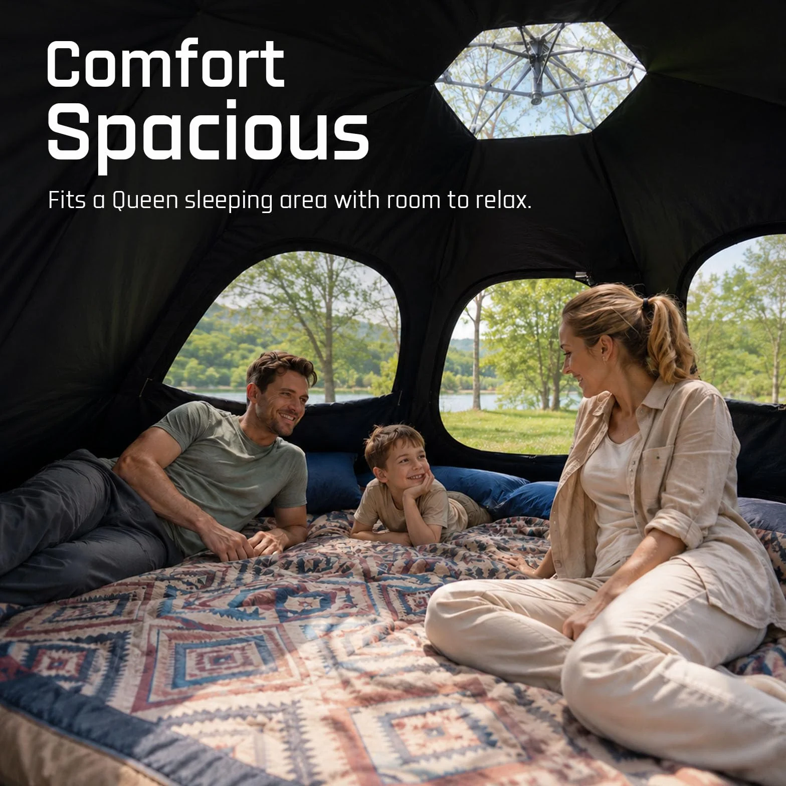 2/4 Person Blackout Easy Setup Instant Pop Up Tents for Camping | 45s Quick Setup Automatic Camping Tent, 3000mm Water-Resistant & UV Protection, Light-Blocking Dome Tent with Rainfly