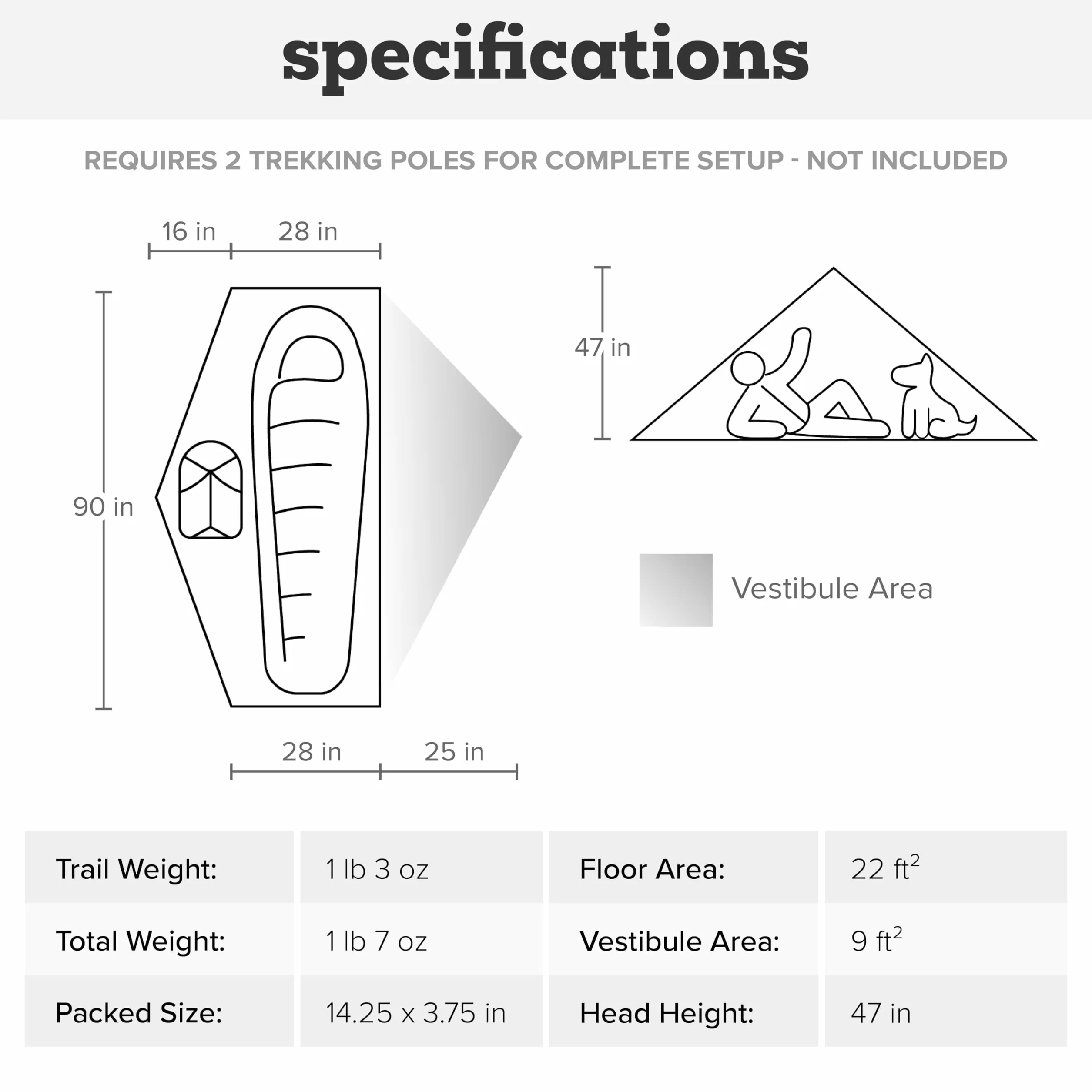String Ridge VST - Trekking Pole Backpacking Tent | Premium ultralight 3-season waterproof tent with fabric, hybrid ventilation, and extra interior space