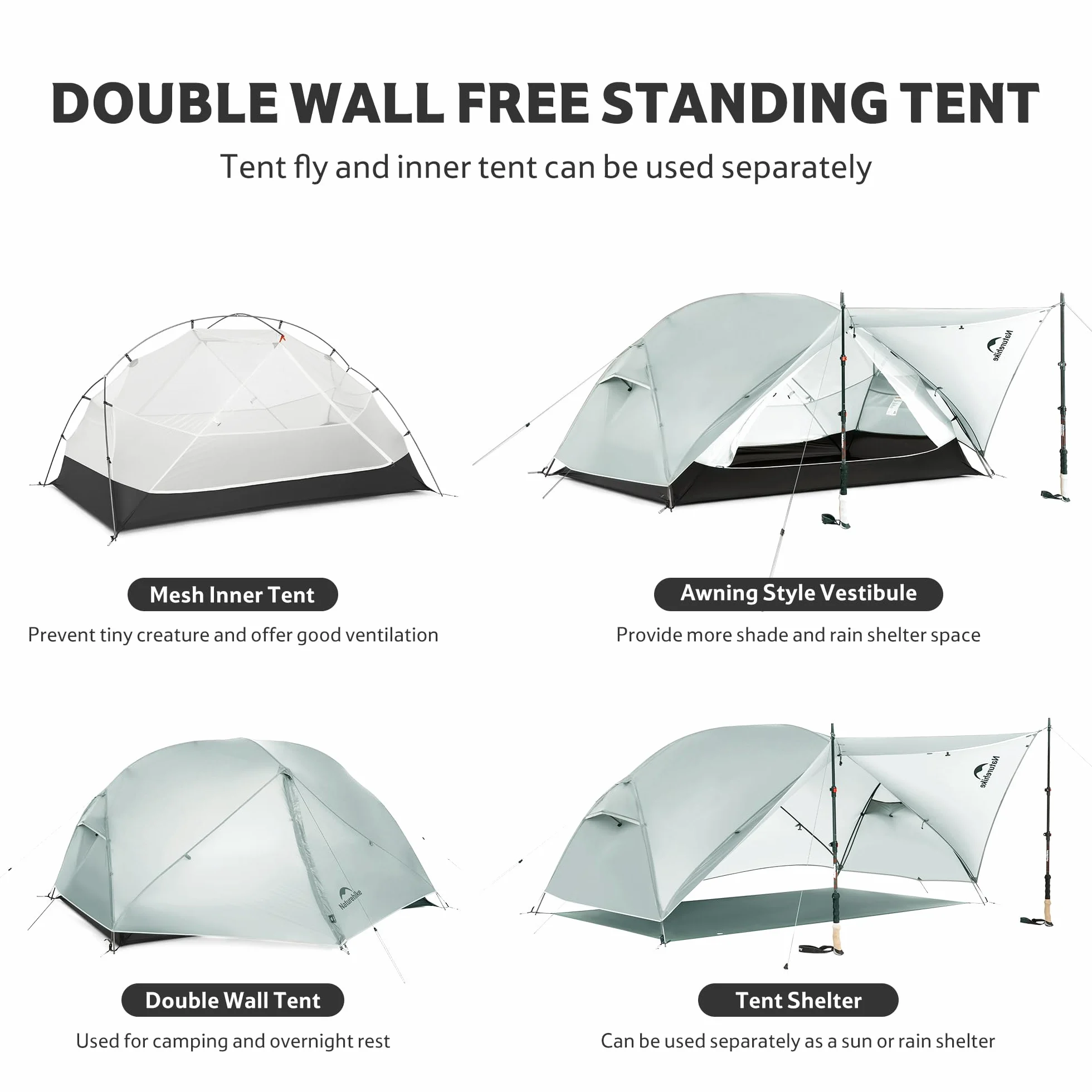 Mongar Upgraded 1/2/3 Person Backpacking Tent, Waterproof Lightweight Camping Tent with Footprint