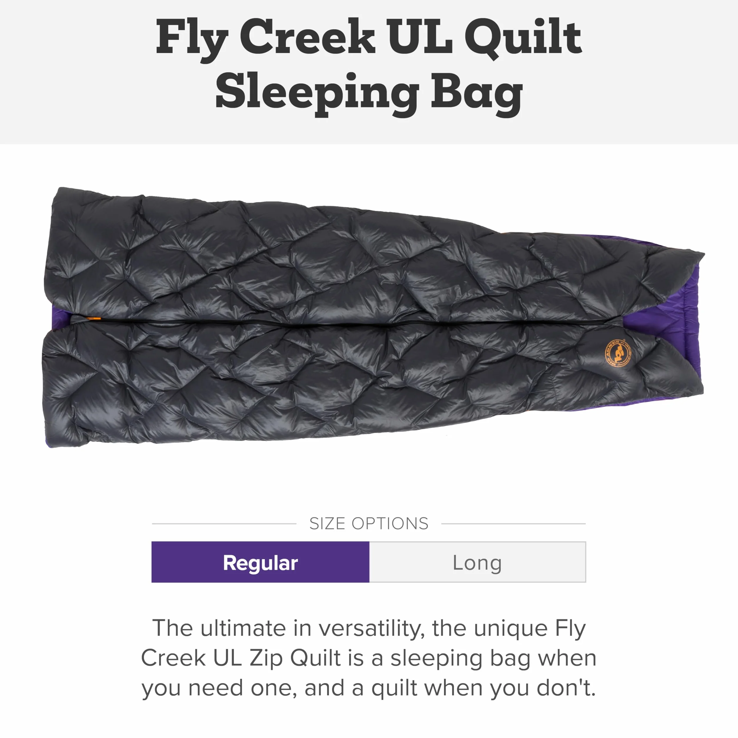 Fly Creek UL - Sleeping Bag and Quilt | Convertible sleeping bag and quilt with 850-fill down, ultralight design and ergonomic warmth for backpacking