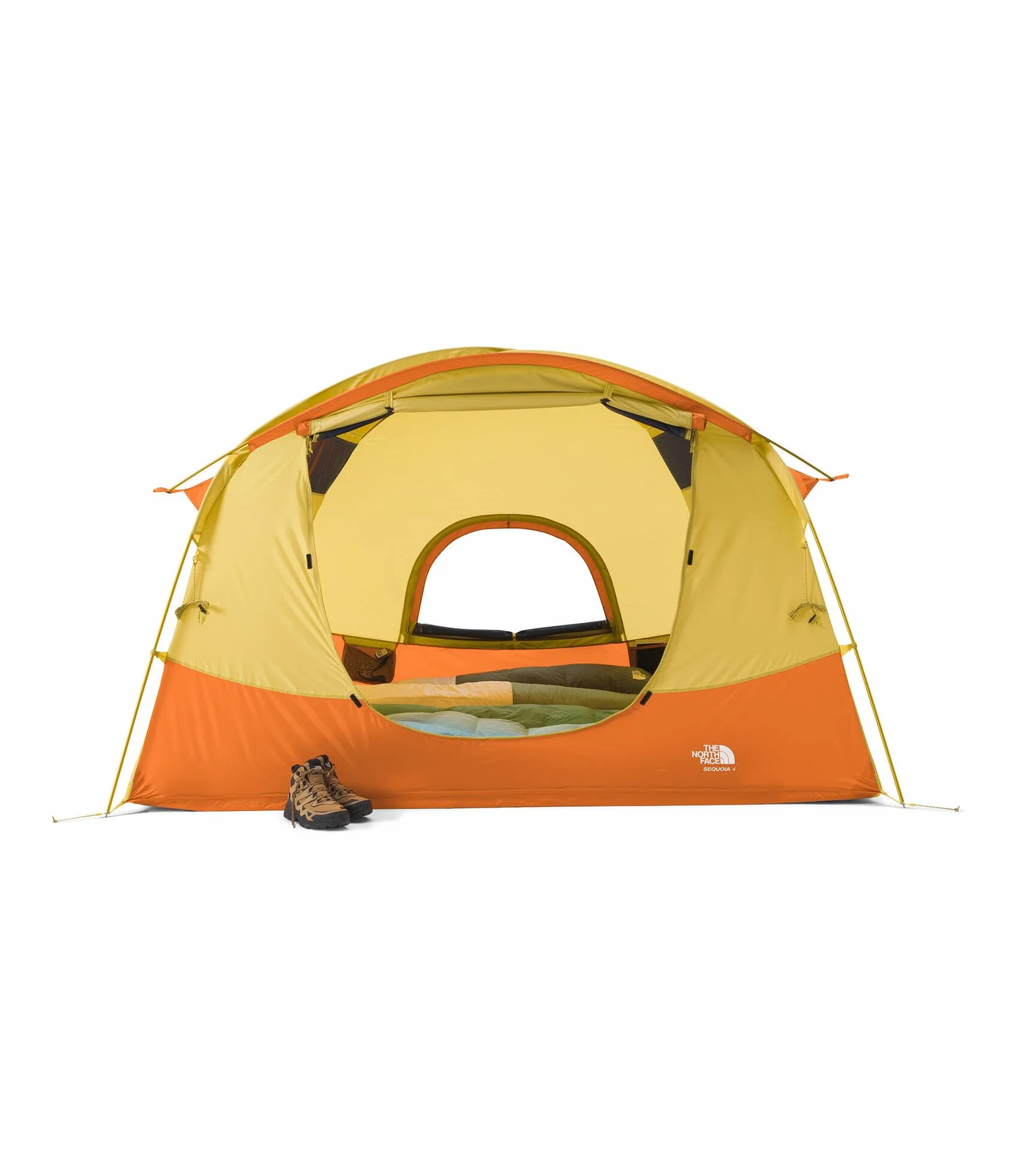 Sequoia 4 WP 4-Person Camping Tent, YLW Silt, OSFA | Four-Person Waterproof Camping Tent, Spacious & Easy to Set Up, 2 Zipper Doors