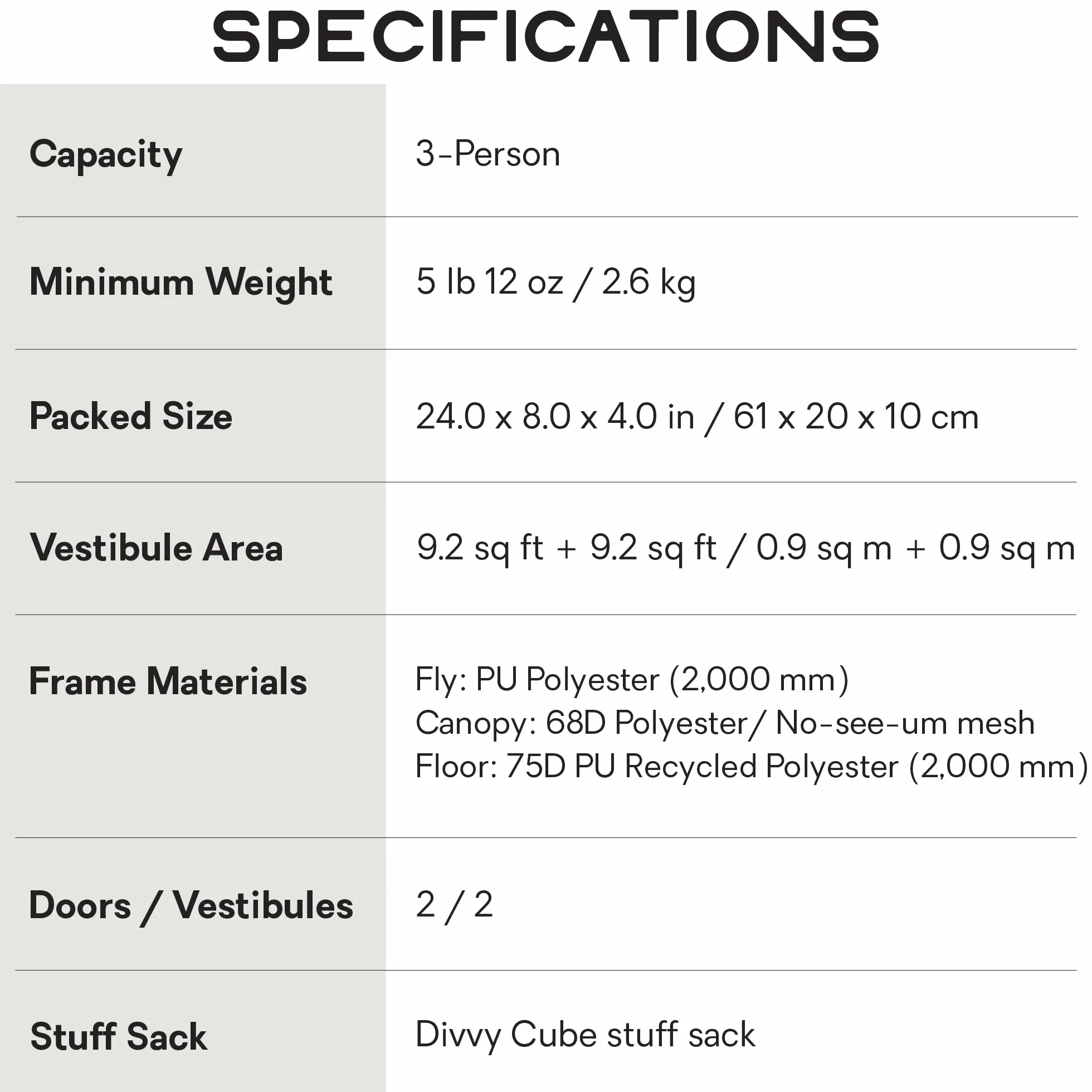 Aurora Backpacking Tent & Footprint | Spacious, Family, Camping, 3-Season