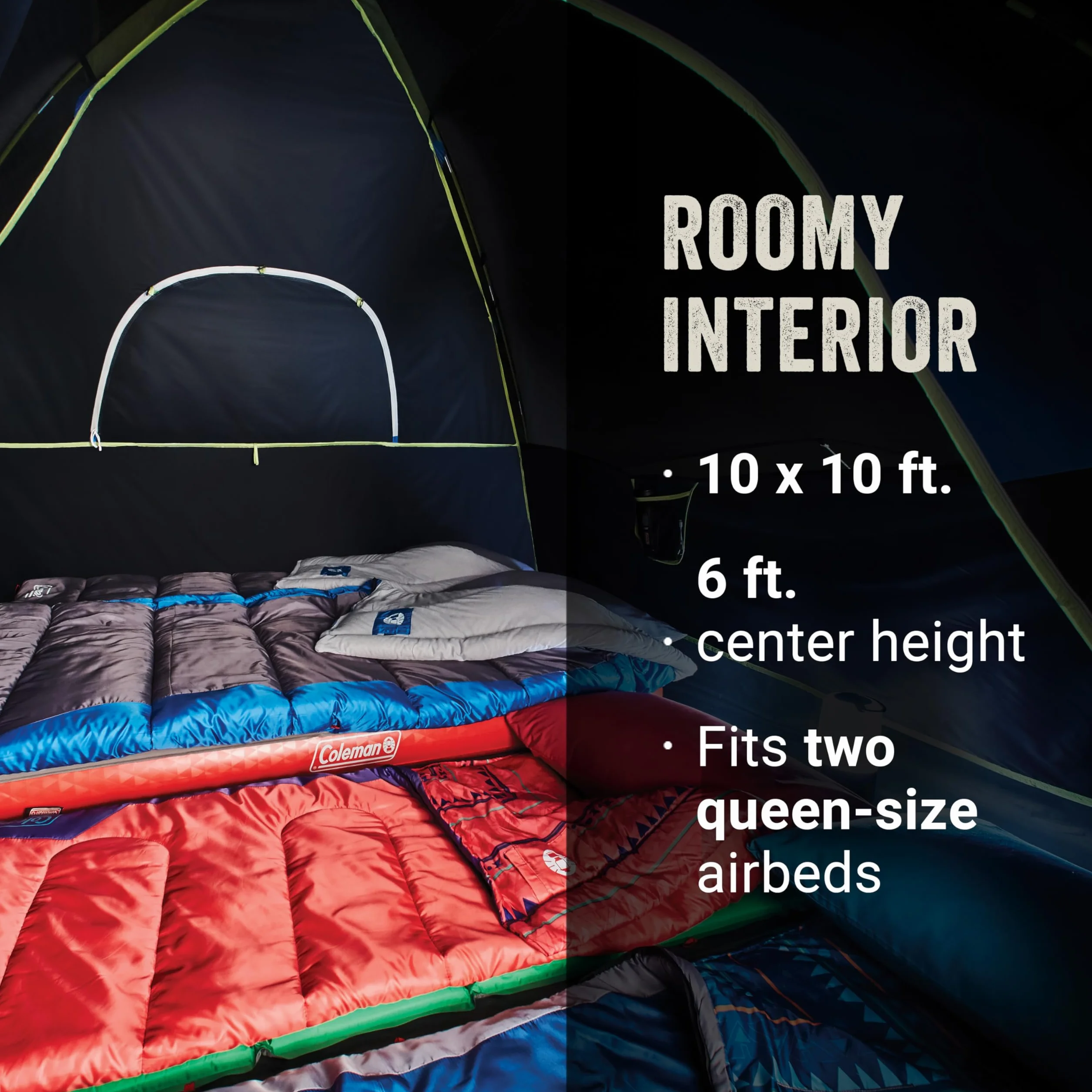 Sundome Dark Room 4/6 Person Tent, Blocks 90% of Sunlight to Keep Inside Cool, Weatherproof Tent with Rainfly Sets Up in Minutes