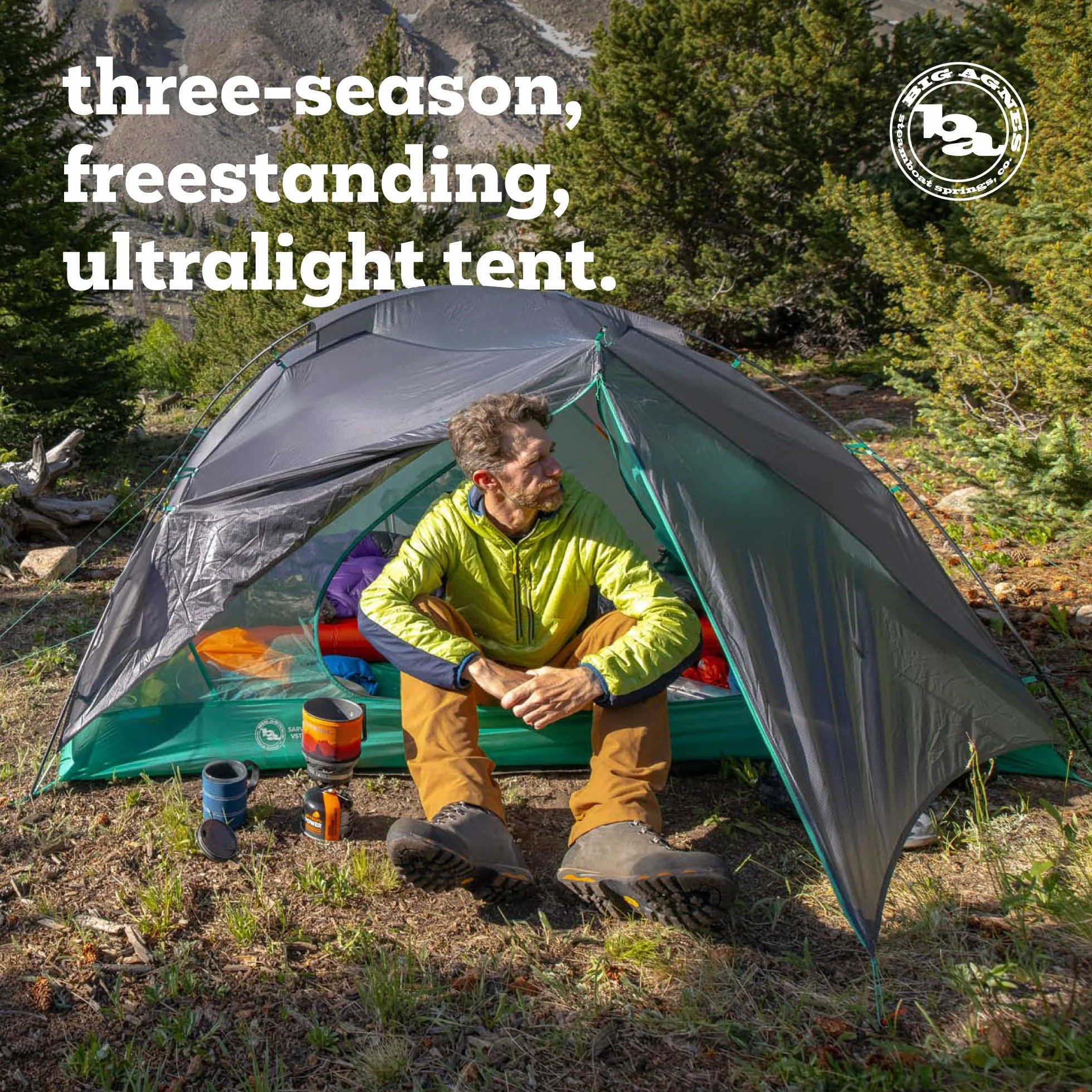 Sarvis VST - Backpacking Tent | Ultralight waterproof 3-season design with fabric and a stable single-pole setup for camping