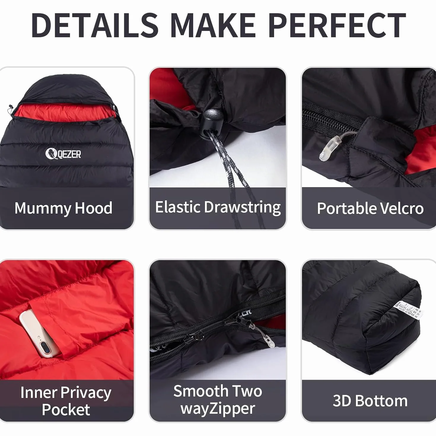 0 Degree Down Sleeping Bag for Adults,Cold Weather Backpacking | 36°F-63°F, 3-Season Use, 650 Fill Power Down, Lightweight Compact Carry, Camping Hiking Backpacking