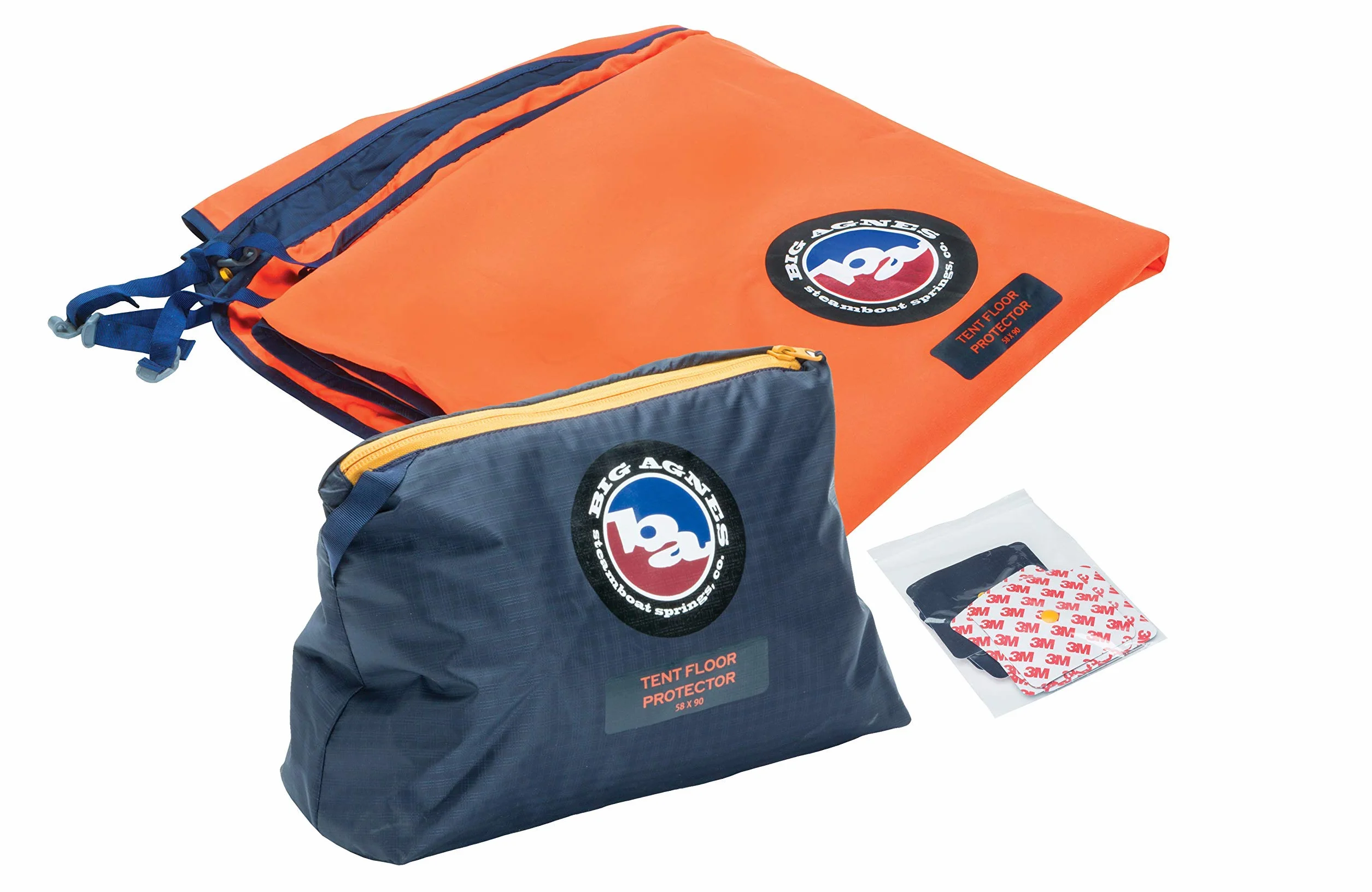 Tent Floor Protector, 90X90, Orange/Navy