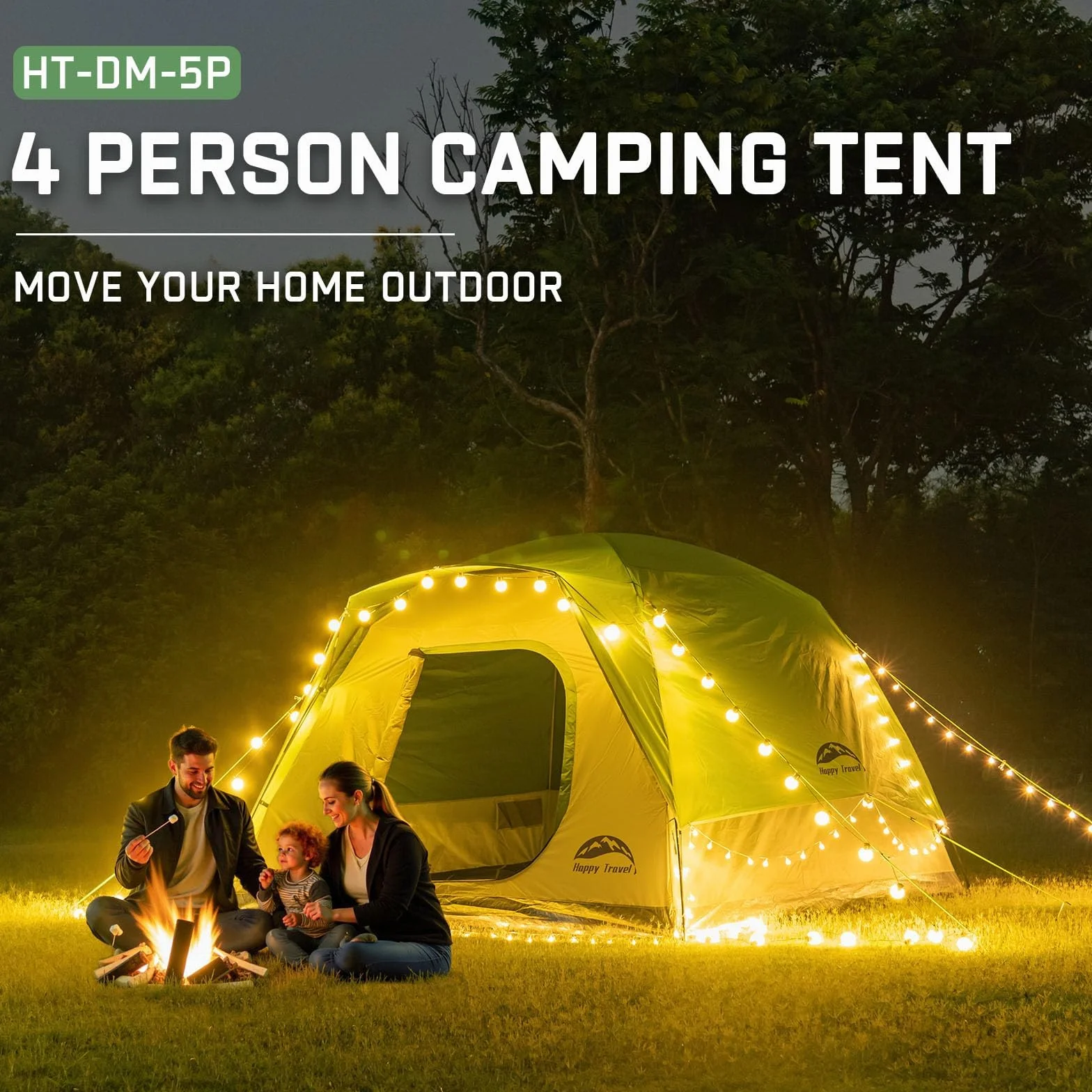 Camping Tent, 4/6 Person Dome Tents for Camping with Rainfly | Waterproof Clip Easy Setup Portable Family Tent with Mesh Windows, 20% More Headroom Backpacking Tents for Camping & Hiking