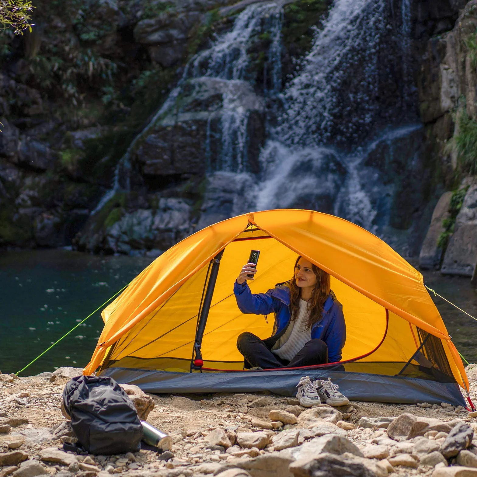 Waterproof Backpacking Tent Ultralight 1/2 Person Lightweight Camping Tents 1/2 People Hiking Tents Aluminum Frame Double Layer | Waterproof