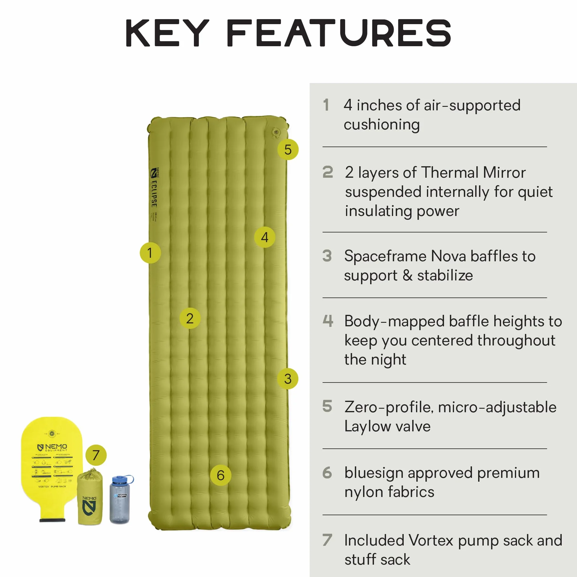 Eclipse Sleeping Pad - Birch Bud/Stormy Night - Long Wide | All-Season, Lightweight, Insulated, Inflatable, Camping, Backpacking