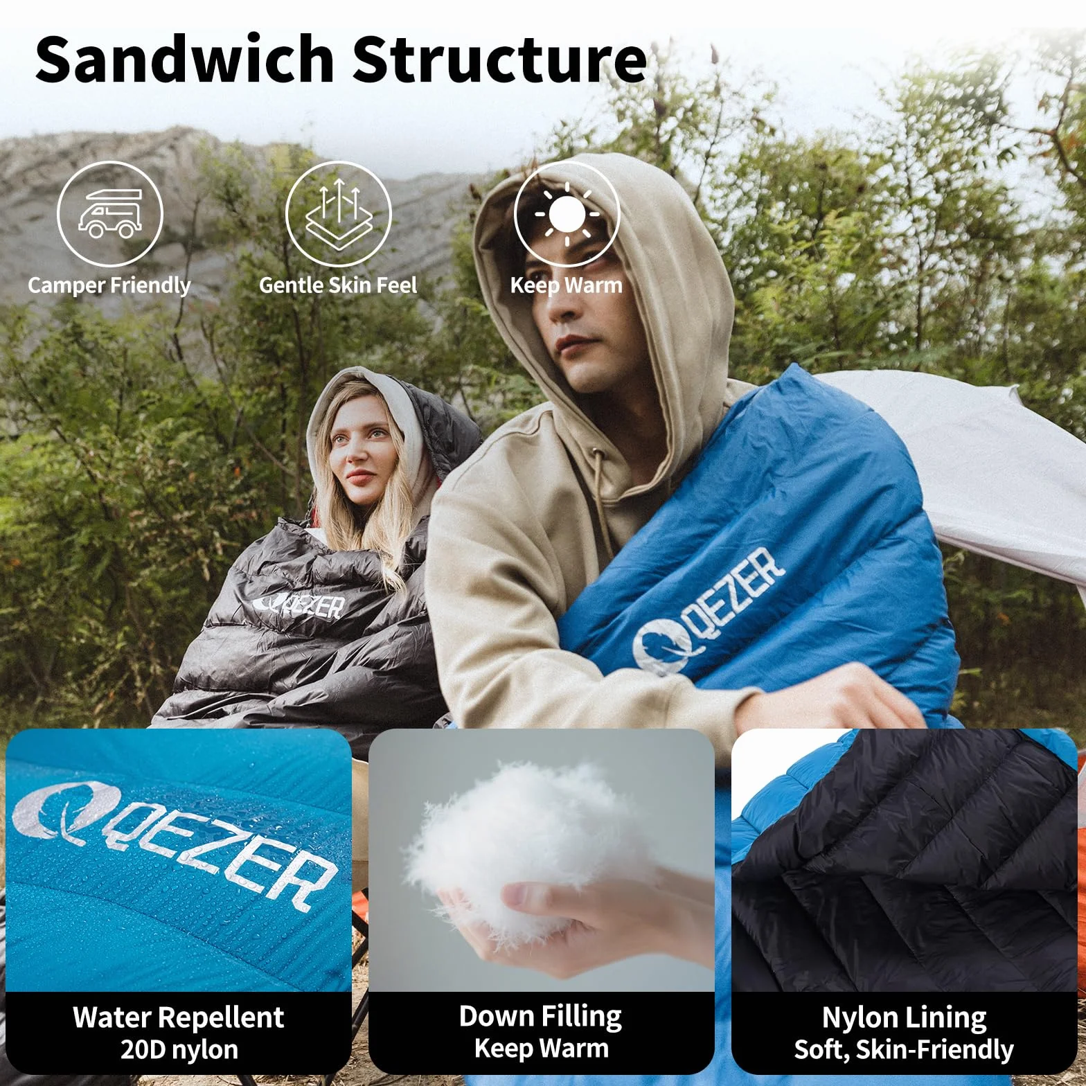 Ultralight Down Sleeping Bag for Adults, 600 Fill Power Backpacking | Warm And Cold Weather, 600 Fill Power Down, Compact Carry, Hiking Camping Backpacking