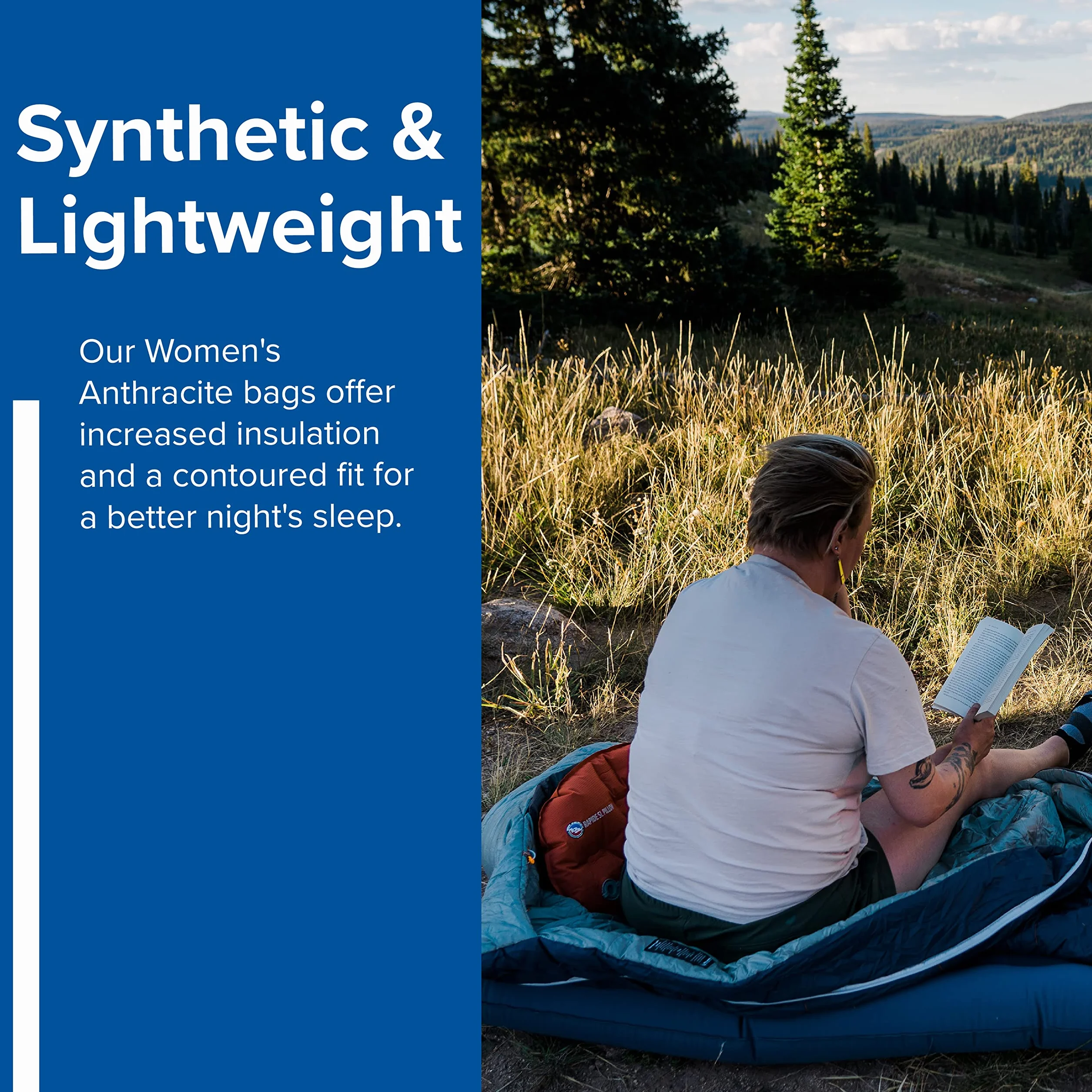 Anthracite - Sleeping Bag, 20 Degree, Regular (Women's) | Lightweight, compact 3-season mummy bag with contoured hood, draft collar and anti-snag zipper for backpacking
