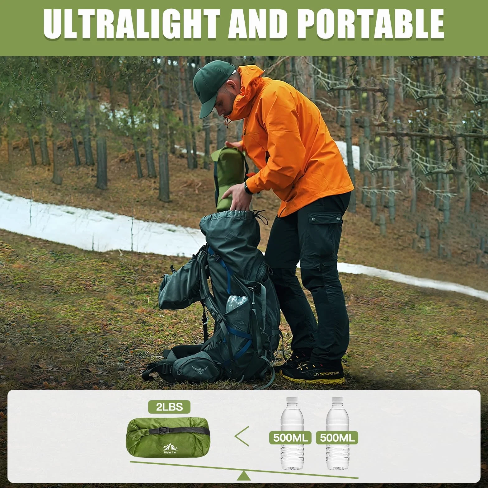 Ultralight Tent 1 Person for Professional Backpacker Hiker 2 LBS Only Lanshan Backpacking Bivvy Ground Tent Heavy Rain Waterproof Trekking Pole Not Included