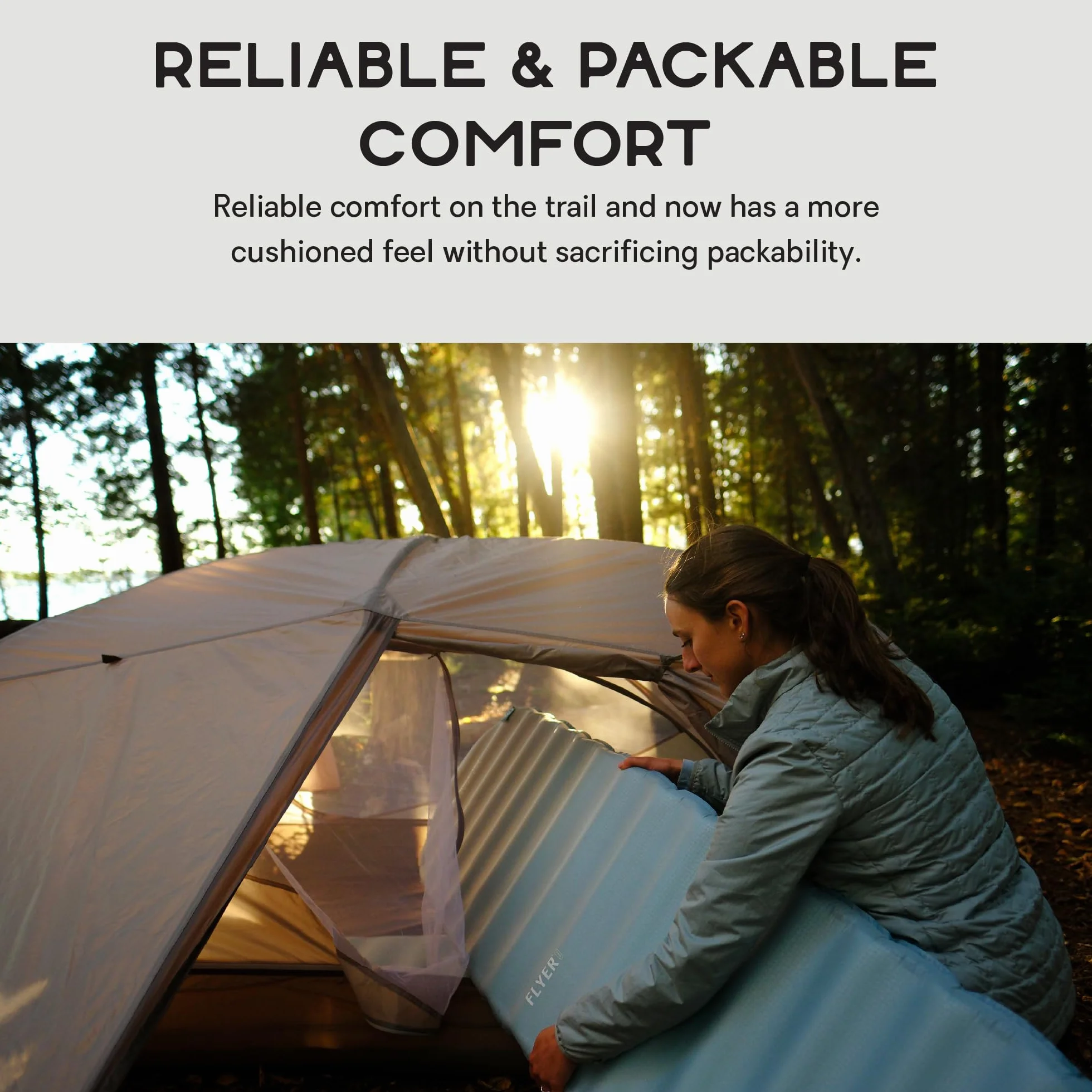 Flyer Sleeping Pad - Aquifer/Algiers - Long Wide Mummy | Self-Inflating, Insulated, Bluesign, Air, Foam, Camping, Backpacking
