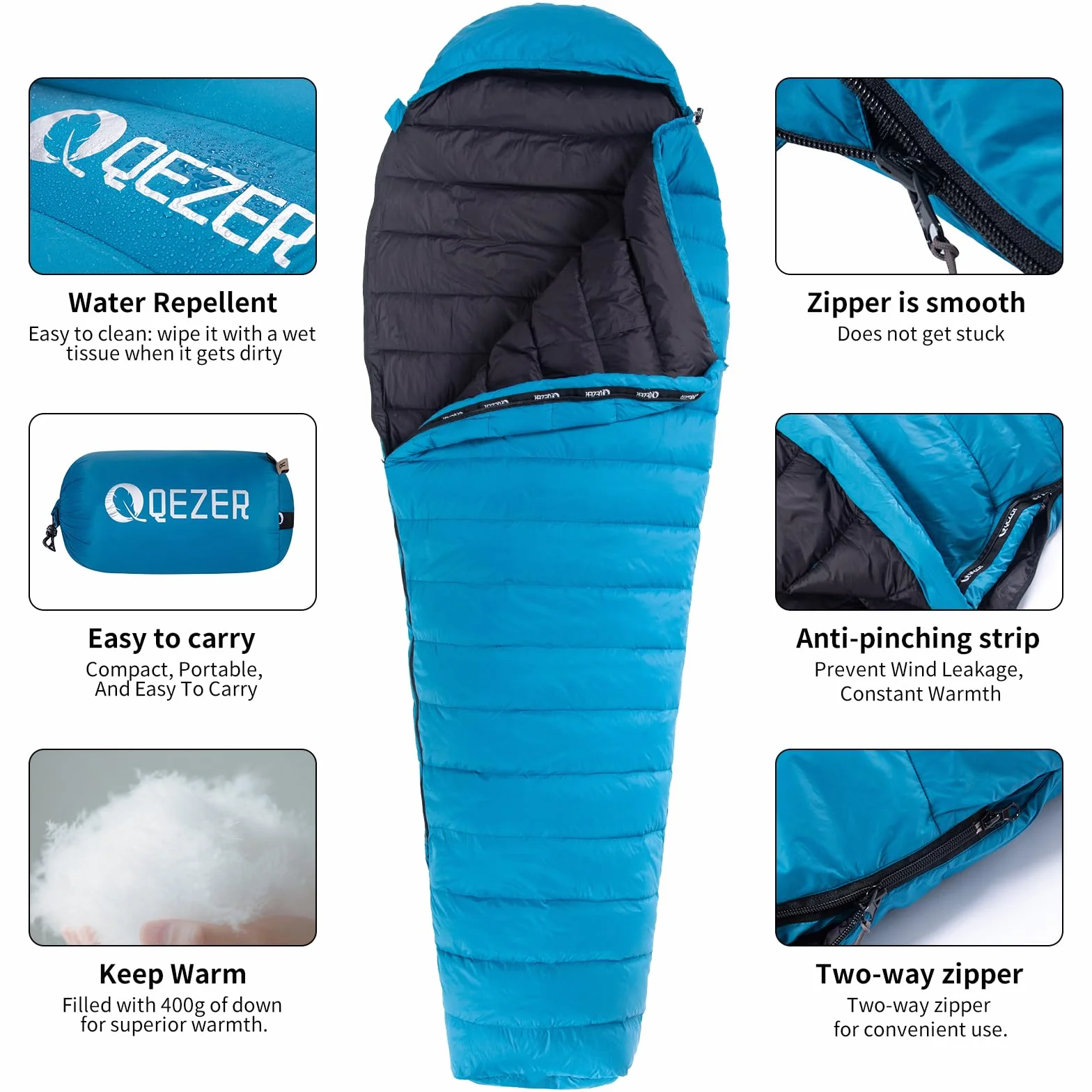 Ultralight Down Sleeping Bag for Adults, 600 Fill Power Backpacking | Warm And Cold Weather, 600 Fill Power Down, Compact Carry, Hiking Camping Backpacking