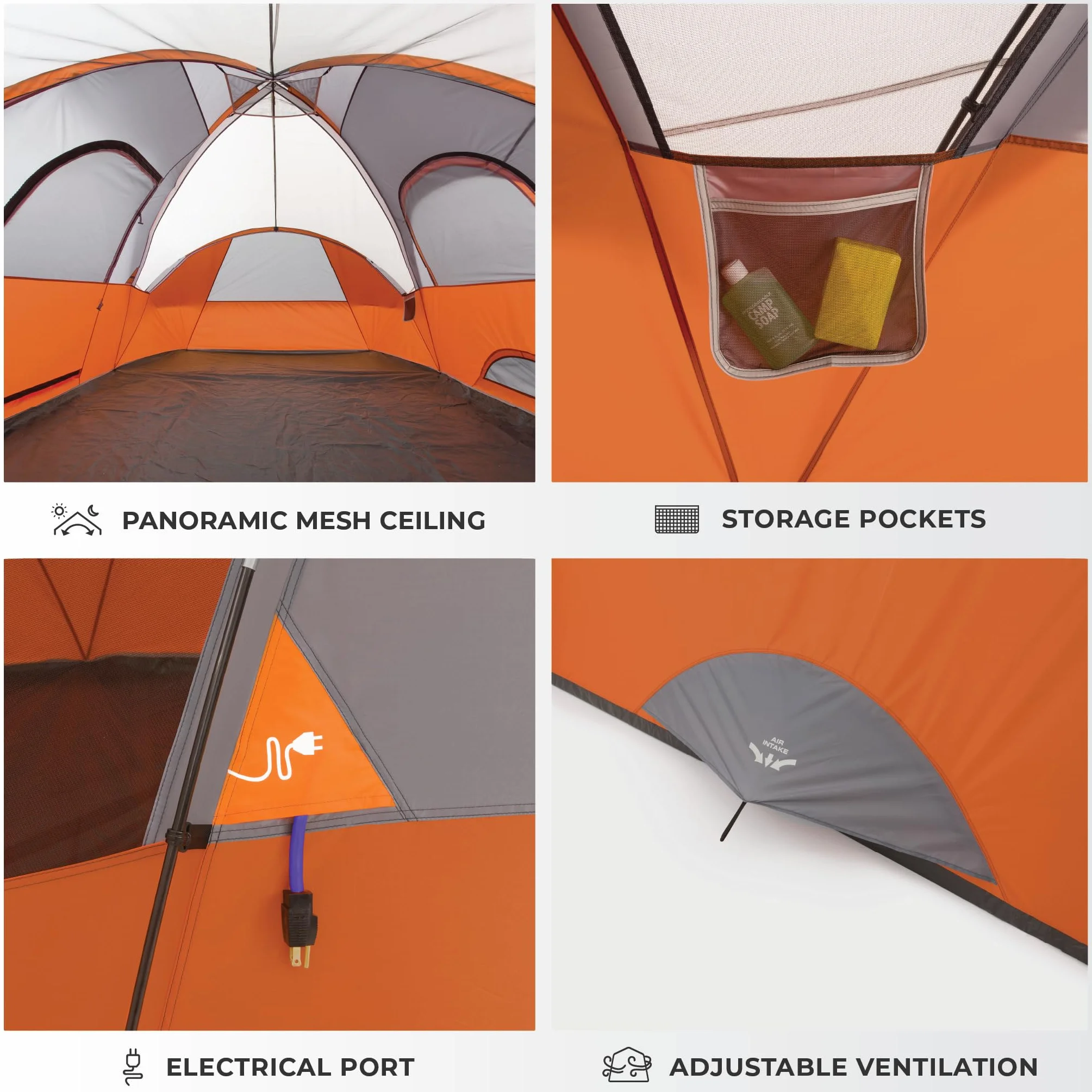 Tent for Family Camping, Hiking and Backpacking | Dome Camp Tents with Included Tent Gear Loft for Outdoor Accessories