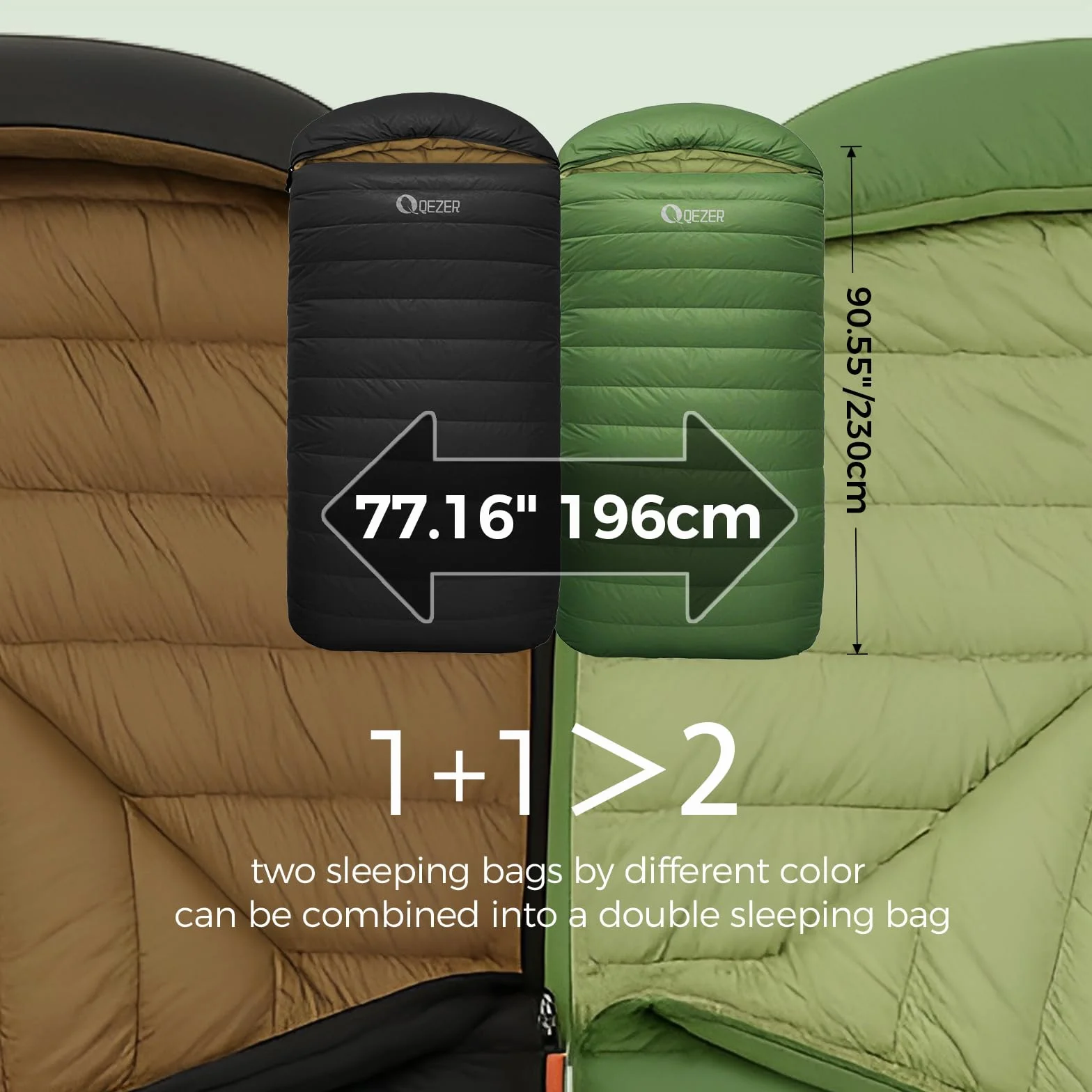 XL Down Sleeping Bag for Adults, 600 Fill Power Backpacking | XL Size, 600 Fill Power Down, Roomier Adult Fit, Ultralight Carry, Backpacking Camping Hiking, All Seasons Use